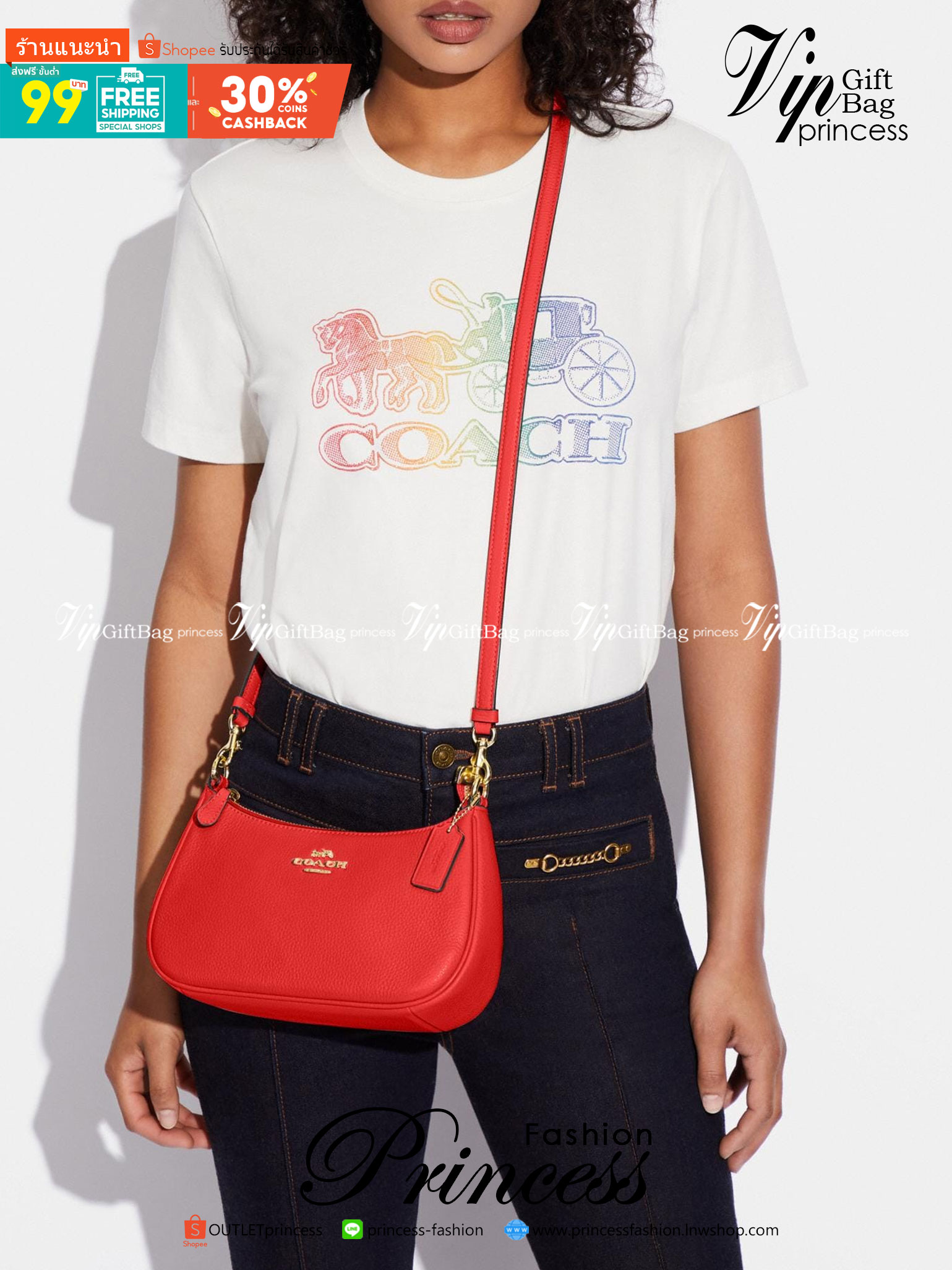 พร้อมส่งครบสี สวยทุกสีเลยค่า😘 ((CA173//CA209//CA548)) COACH TERI SHOULDER BAG 🔹กระเป๋าทรงพอช ในรูปแบบหนังแท้ หนังนิ่มสวยมากค่ะ