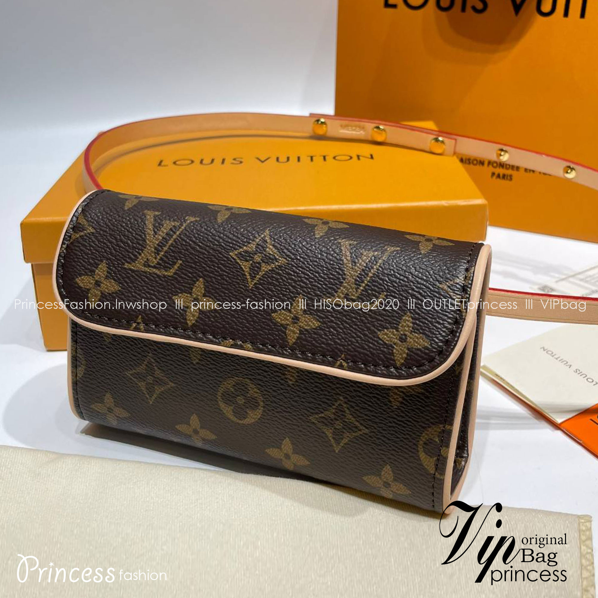 LV Monogram Pochette Florentine Belt Bag Waist Bag กระเป๋าทรงพอช คาดอก คาดเอว สะพายได้ ครบทุกฟังชั่น สวยหรู เกรดออริ ท็อป สลับแท้ 1:1 เกรดดีสุด หนังแท้ ผ่านทุก ตม.