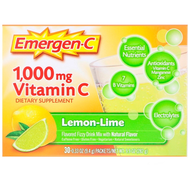 (Pre-order) Alacer Emergen-C 1000 mg Vitamin C Lemon Lime 30 packets