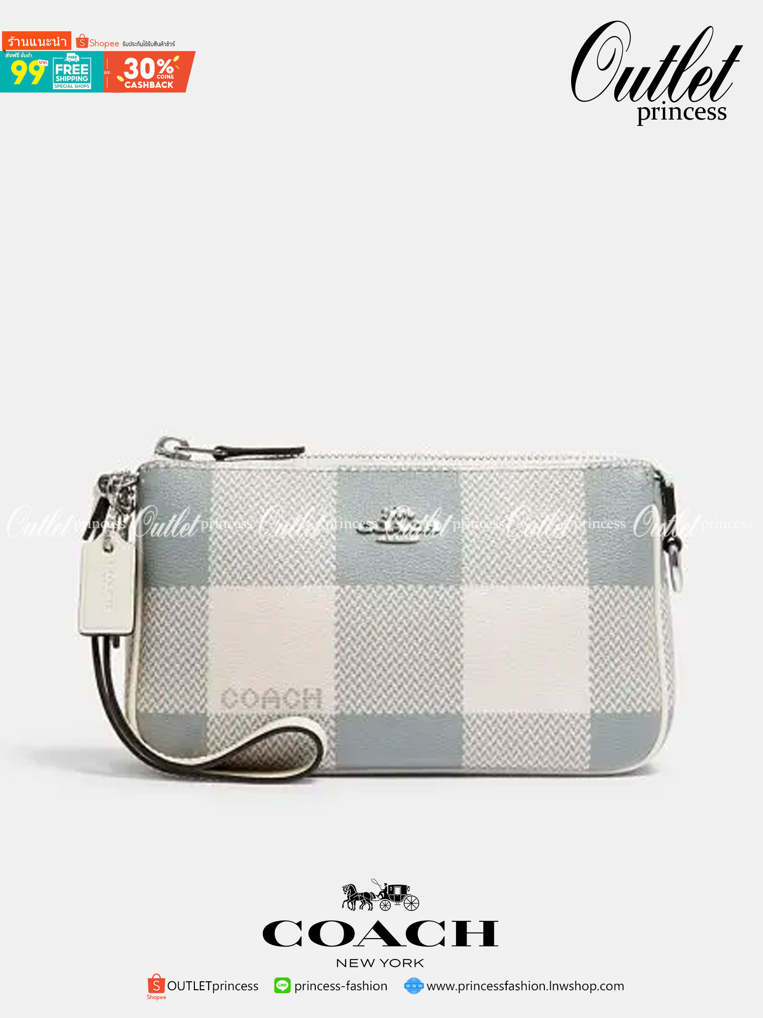 OUTTLET 】Coach NOLITA 19 WITH BUFFALO PLAID PRINT (COACH C1583) SV/CHALK MULTI