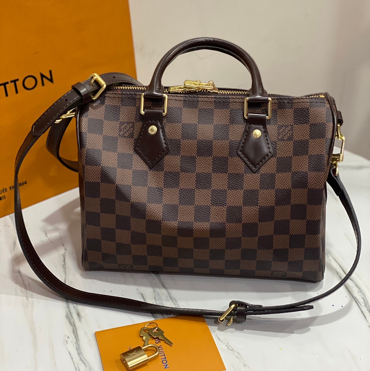 LV Speedy 25 DAMIER / MONOGRAM กระเป๋าทรงหมอน รุ่นท็อปฮิต เกรดออริ ใช้ต่างประเทศได้
