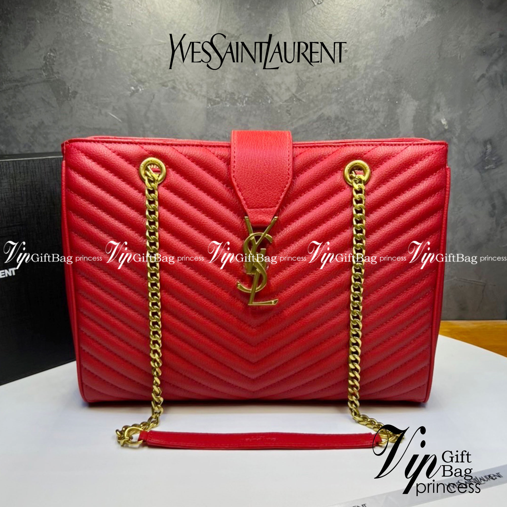 หนังแท้ Saint Laurent YSL Monogram Shopping Large Tote Bag กระเป๋าทรงช้อปปิ้งใบใหญ่ จุของได้เยอะ ภายในแบ่ง 2 ช่อง พร้อมซิปช่องกลาง ภาพสินค้าถ่ายจากงานขายจริง ใช้งานต่างประเทศได้