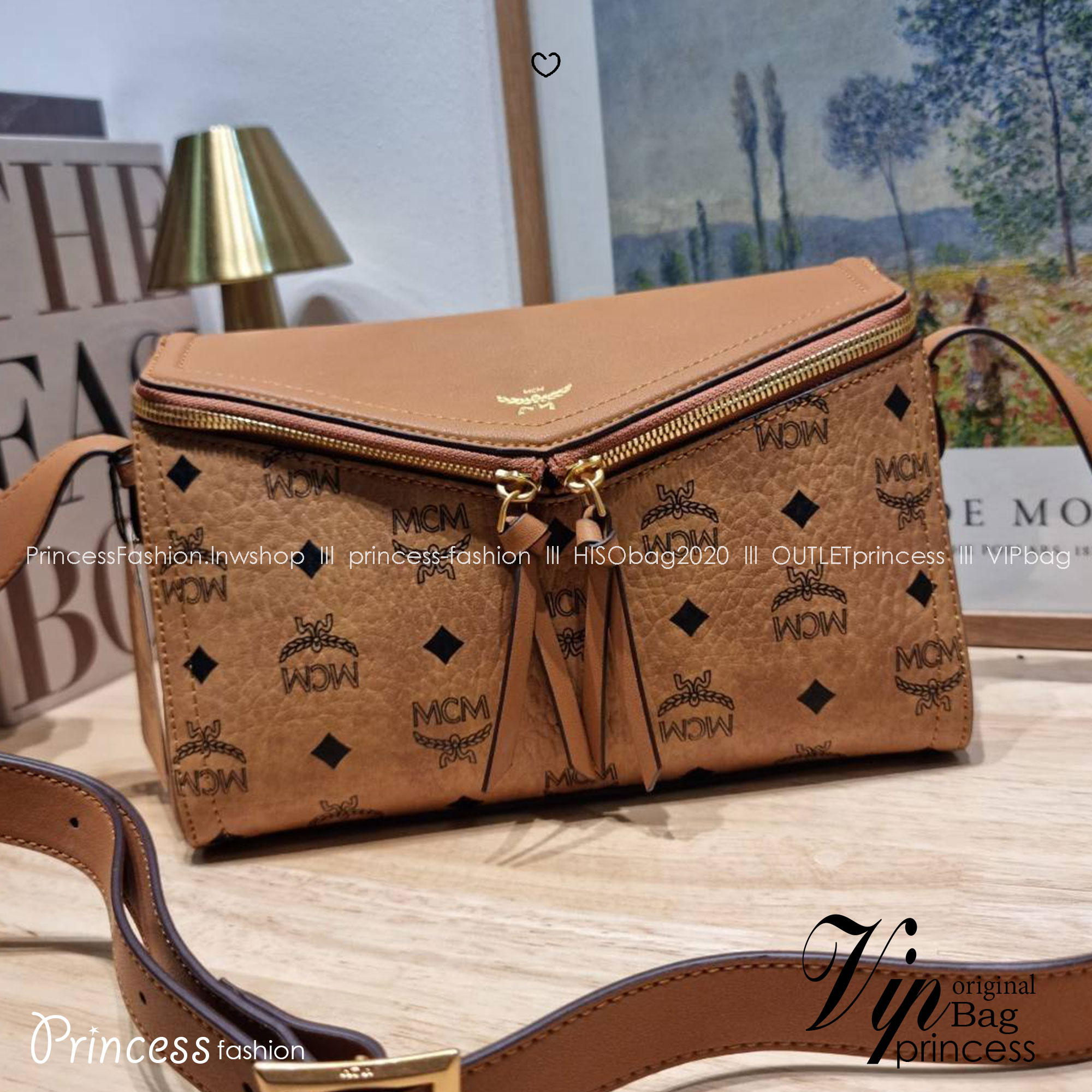 M.C.M DIAMANT 3D SHOULDER BAG IN VISETOS LEATHER MIX กระเป๋าสะพายคอลเลคชั่นสุดปัง สวยหรูในแบบฉบับคนมีสไตล์ เกรดท็อปออริ 1:1 สลับแท้