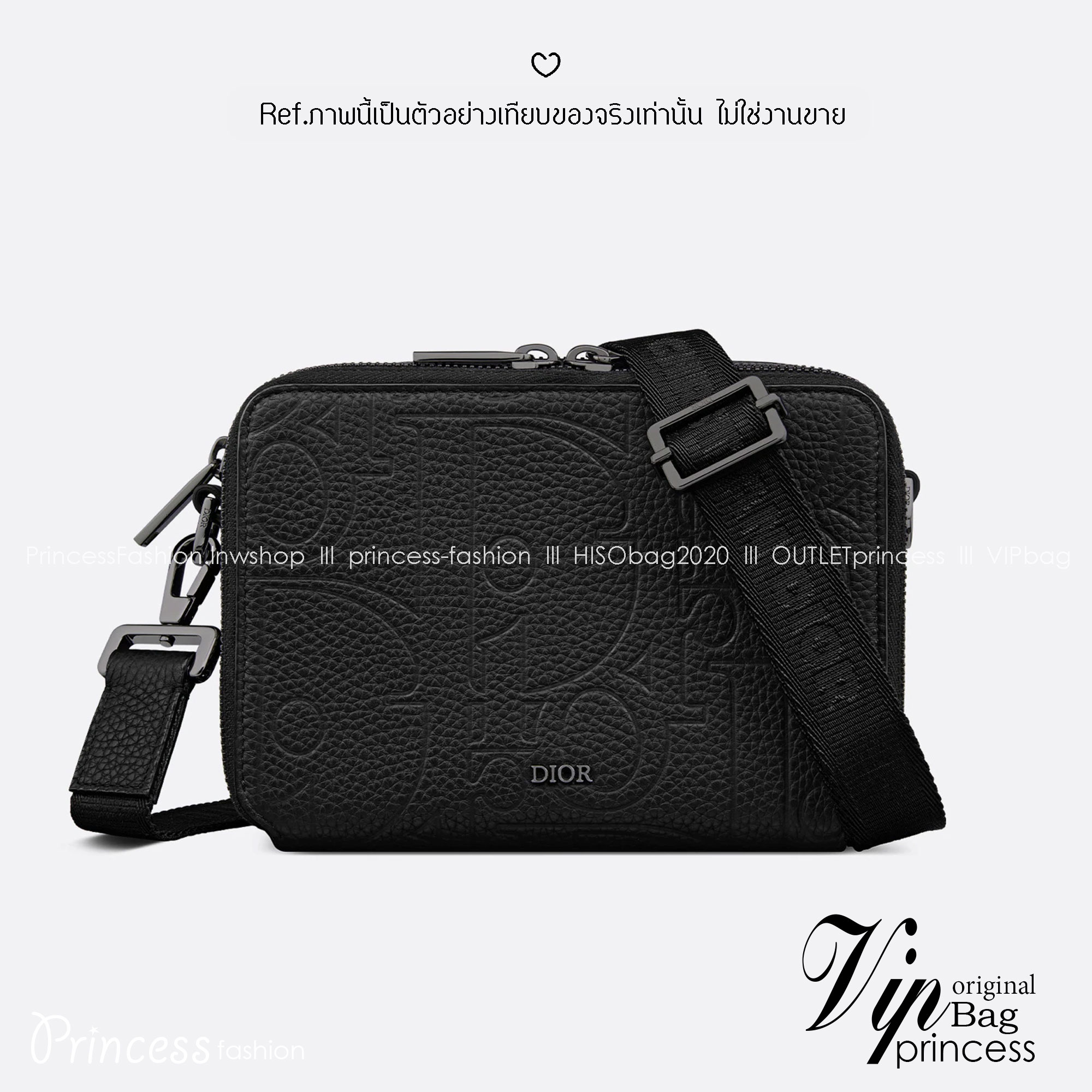 DIOR Zipped Pouch with Strap Black Dior Gravity Leather / Dior Trunk Messenger Bag กระเป๋าสะพายทรงแมสเซ็นเจอร์ ทรงพอชรูปทรงทันสมัย สง่างามเหนือกาลเวลา เกรดท็อปออริ สลับแท้ 1:1