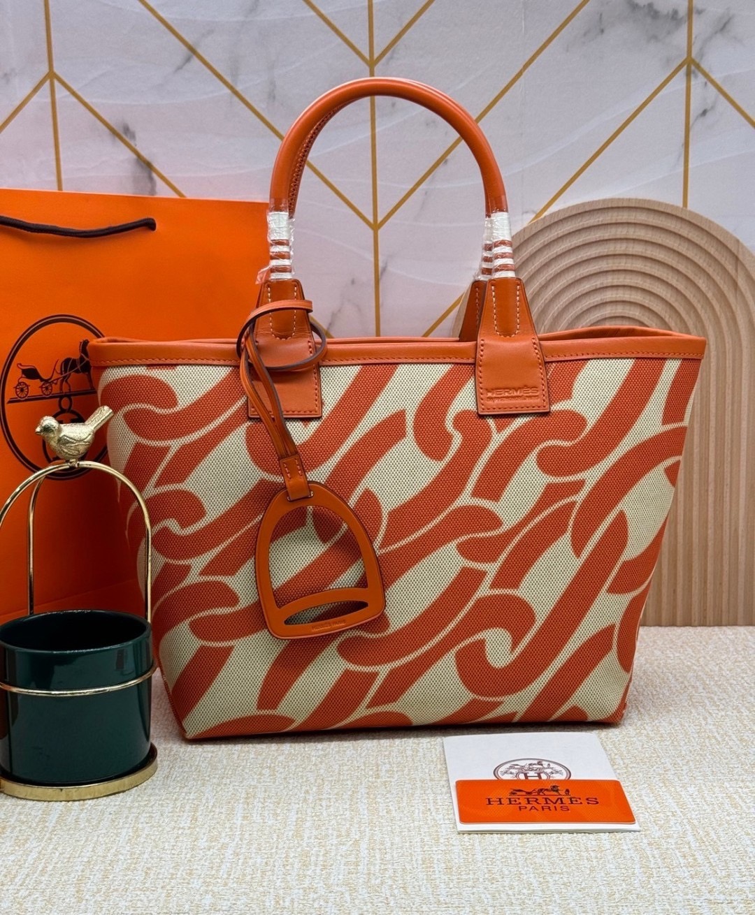 HERMES Steeple Tote Bag / H Steeple canvas tote bag 30cm กระเป๋าทรงโท้ทแคนวาสอย่างดี พิมพ์ลายคมชัด ลายใหม่สวยหรู เกรดออริ สลับแท้