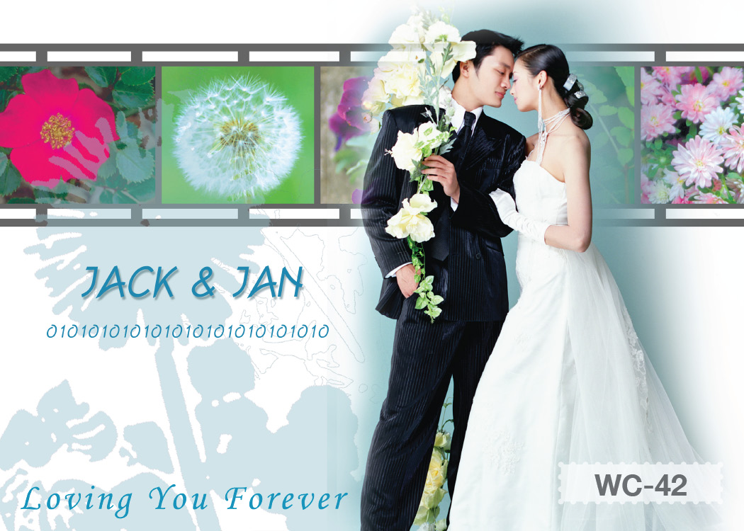 การ์ดแต่งงานแบบใส่ภาพตนเองได้ ขนาด 4x6 in