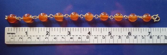 สร้อยข้อมือทองเหลืองหินคาร์เนเลี่ยน(ราศีพฤษภ,ราศีเมษ,ราศีกรกฎ,ราศีสิงห์)ค่ะ