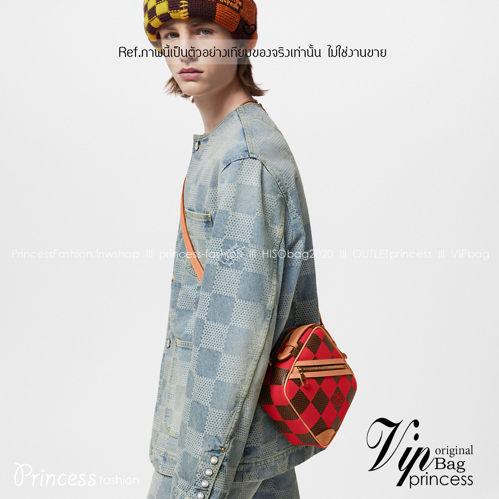 LV Chess Messenger Bag Jaune Mat / Green / Red / Blue กระเป๋าสะพายแมสเซนเจอร์ทรงเหลี่ยมรุ่นใหม่ ลายตารางหมากรุก Damier เอกลักษณ์ของความหรู โทนสีสดใสมีชีวิตชีวา ปรับลุคปัง กับการมาของความไฮคลาสรูปแบบใหม่ สุดไอโคนิค