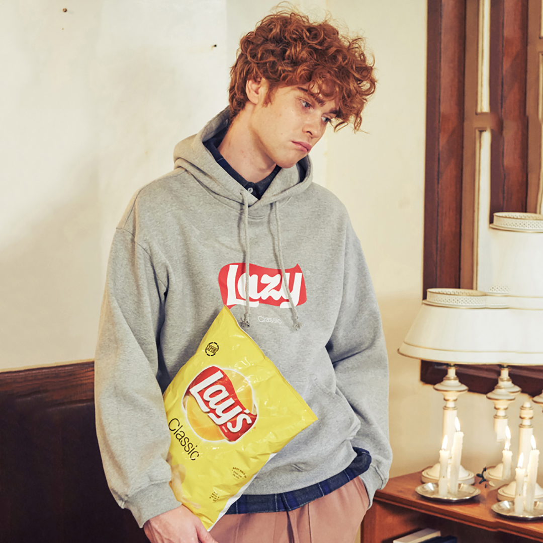 พร้อมส่ง 🌞 Lazy hoodie ฮู้ดแขนยาวพิมพ์ลาย Lazy (IN32366)