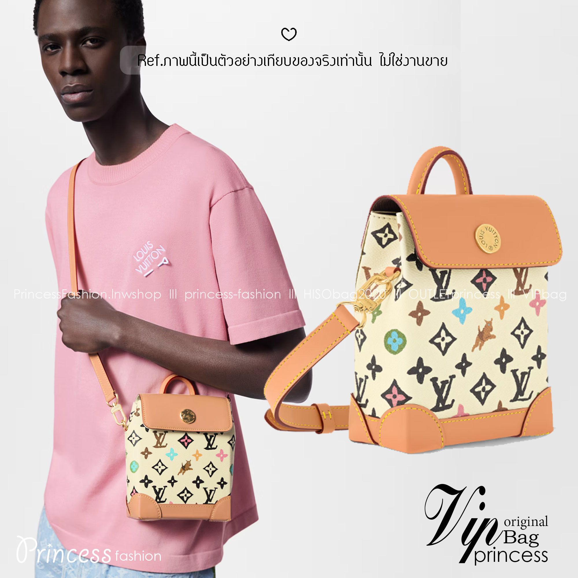 LV Nano Steamer Bag Monogram Craggy กระเป๋าสะพายดีไซส์วินเทจลายใหม่ สวยงามหรูหรา โดดเด่นสะดุดตาเป็นเอกลักษณ์ เกรดออริ