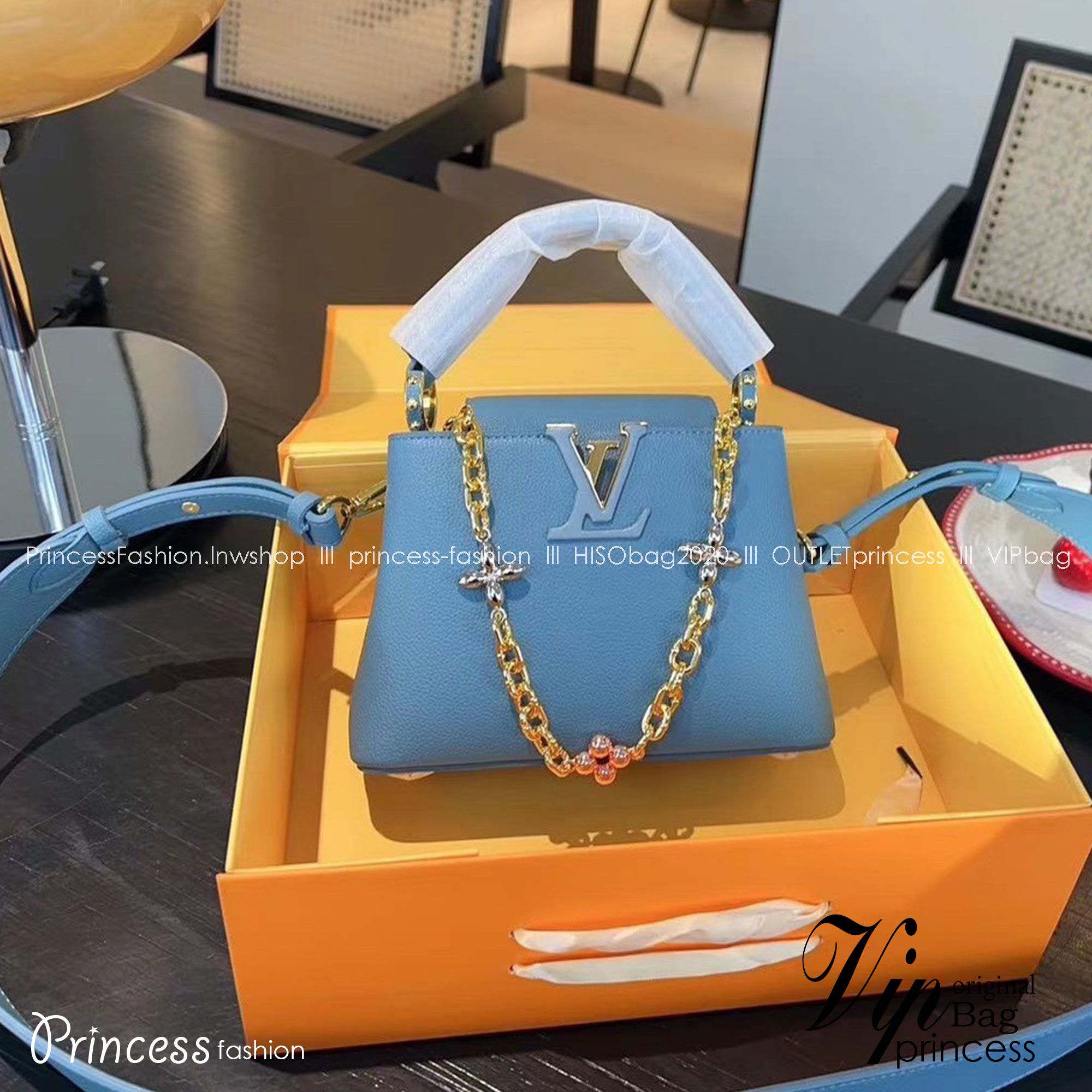 LV Capucines BB top handle / LV BAG พร้อมส่ง 6 สี ที่สุดของความสวยในราคาเบาๆ กระเป๋าถือสุดหรู ดีไซน์ทรงคลาสสิค พร้อมสายโซ่อะไหล่ทองหรูหรา