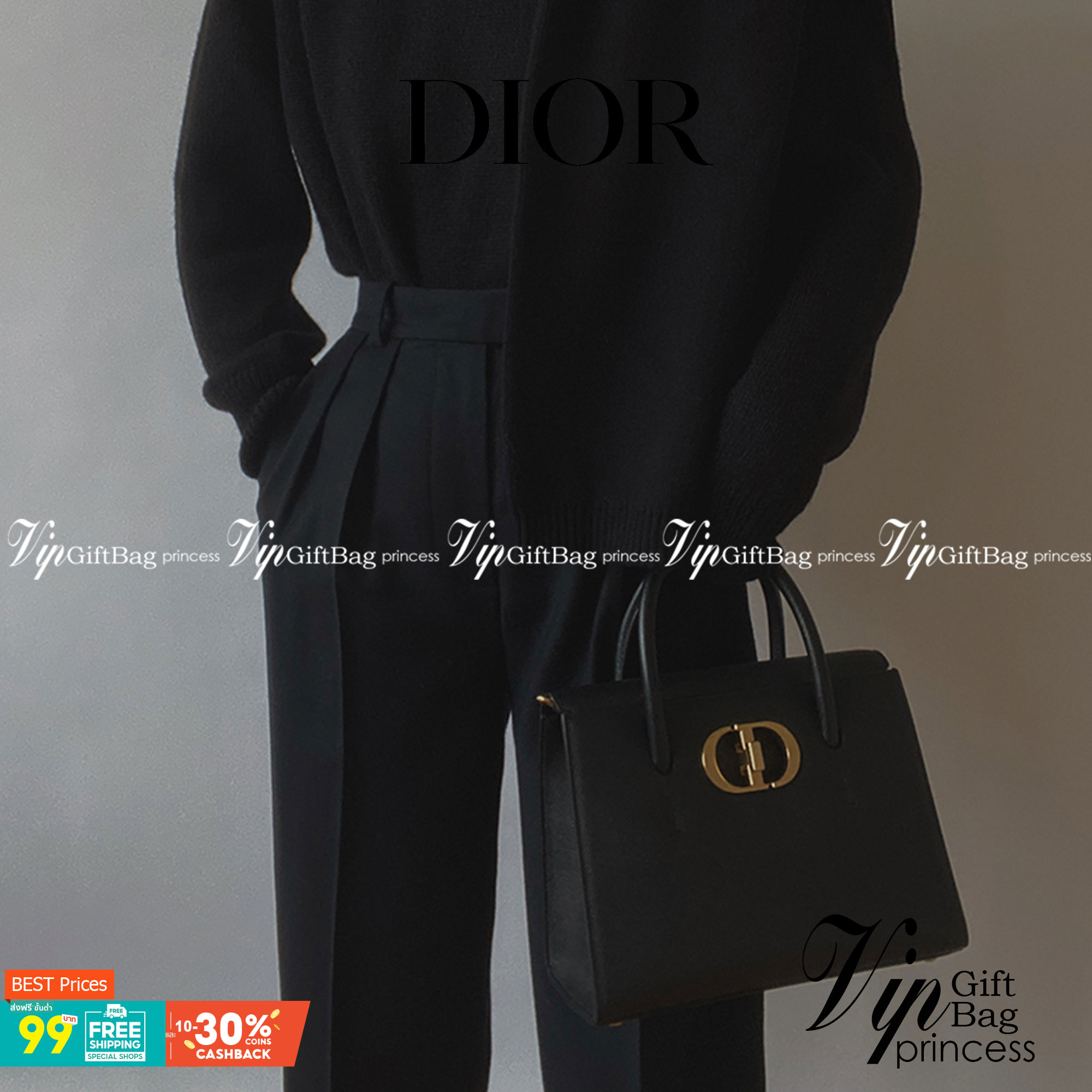 หนังแท้ DIOR Medium ST Honore Tote Collection Fall/Winter 2020-2021 มาในรูปแบบกระเป๋าทรงสี่เหลี่ยมที่ได้มาตรฐาน ทำจากหนังลูกวัว (Calfskin) ลายเกรน ซึ่งสื่อถึงความหรูหราได้อย่างลงตัว ตัวด้ามจับ มีการเย็บเข้าด้านในของกระเป๋าเพื่อเพิ่มความแข็งแรงทนทาน ด้านหน