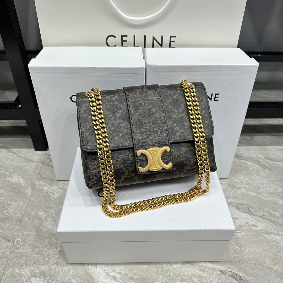 CELINE MEDIUM VICTOIRE BAG IN TRIOMPHE CANVAS 3 สี พร้อมส่ง เกรดออริจินอล สลับแท้ ใช้งานต่างประเทศได้ งานสวยตามรูป ภาพถ่ายจากงานขายจริง