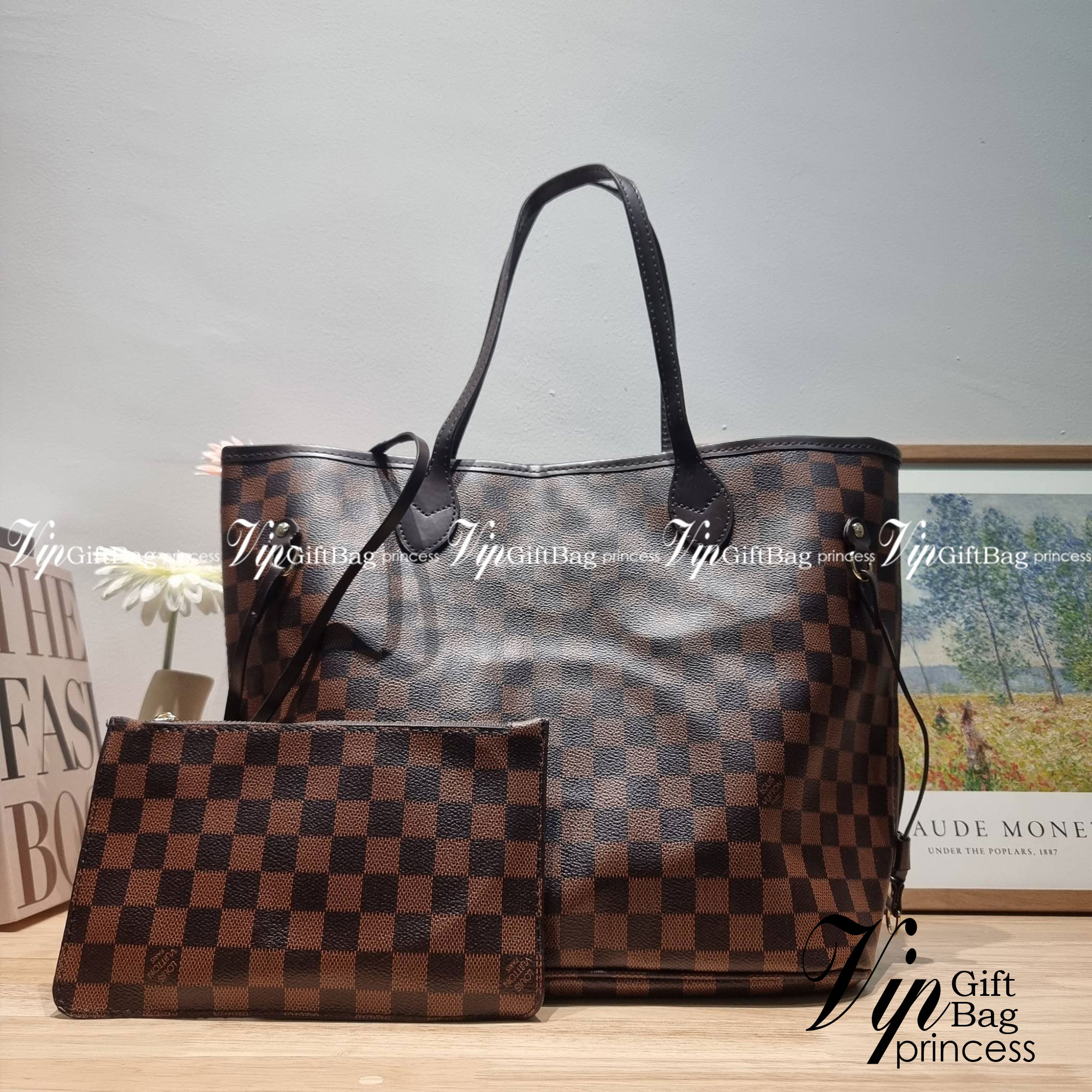 LV Neverfull Monogram / LV 2IN1 TOTE SET กระเป๋าสะพายไหล่ใบใหญ่ทรง tote มาพร้อมใบลูก คลาสสิคที่สุด เป็นอีกรุ่นที่มีคนใช้กันทั่วบ้านทั่วเมือง ฮิตแบบไม่ต้องพูดเยอะ