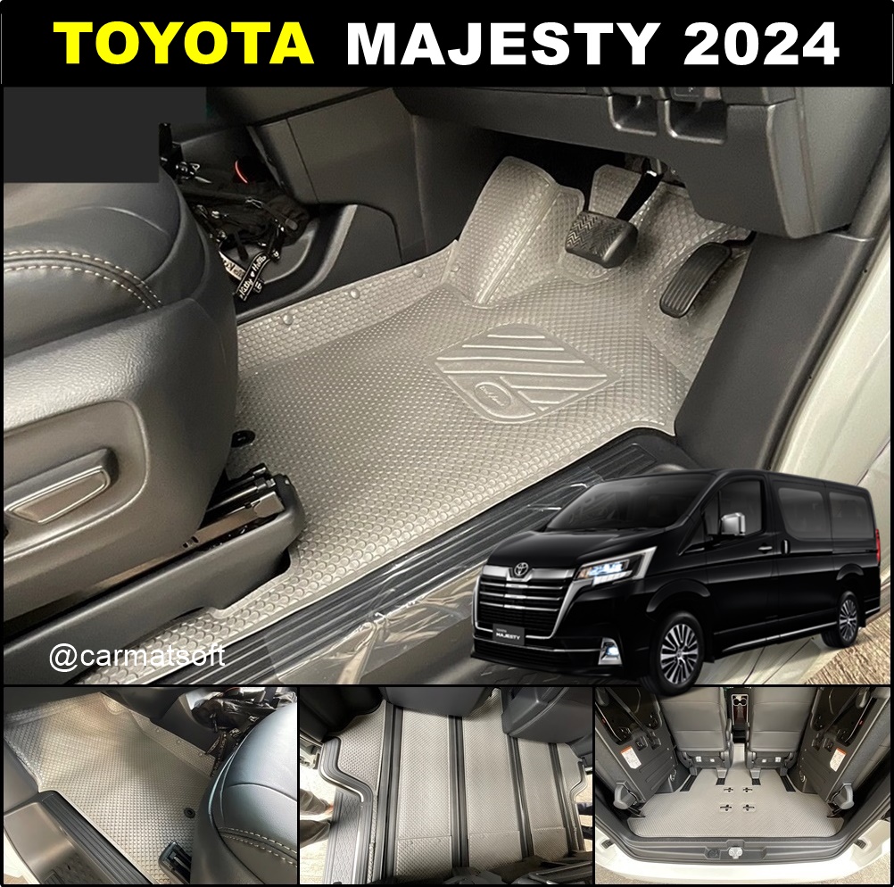 พรมปูพื้นรถยนต์ TOYOTA MAJESTY 2024 พรมกระดุมเล็กรีดขอบ โตโยต้า มาเจสตี้ เข้ารูป เต็มคัน