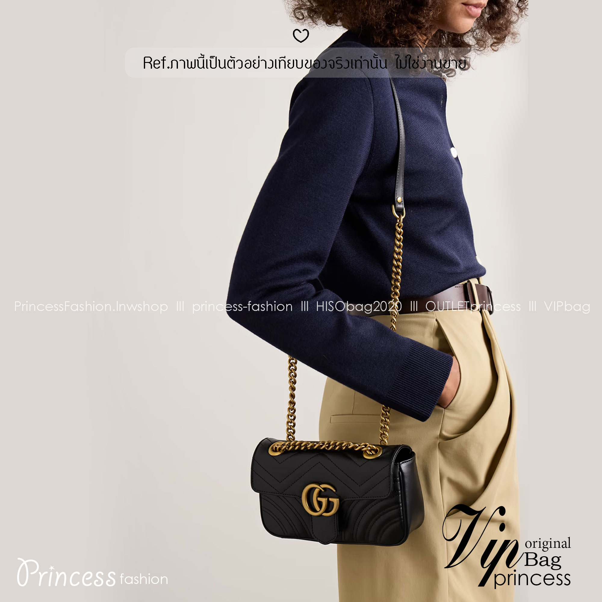 GUCCI GG Marmont Small Shoulder Bag กระเป๋าสะพายรุ่นคลาสสิค แต่งโลโก้สีทองโดดเด่น สวยหรูดูแพงขับผิว อัพลุคได้สบายๆ ด้านหลังดีไซน์รูปหัวใจ 🖤