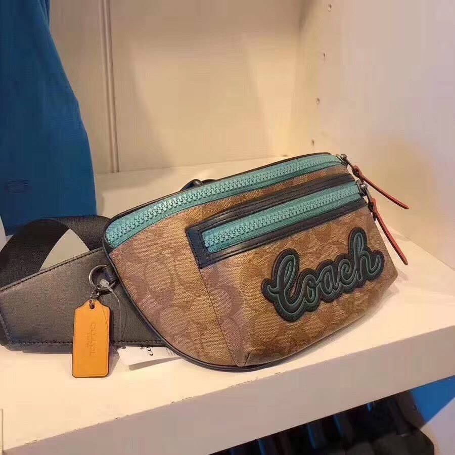 COACH F72931 TERRAIN BELT BAG IN SIGNATURE CANVAS กระเป๋าคาดอกสุดเท่ ขนาดพอเหมาะ ใช้แล้วเท่สุดๆไปเลย ภายในกว้าง เปิดปิดด้วยซิป