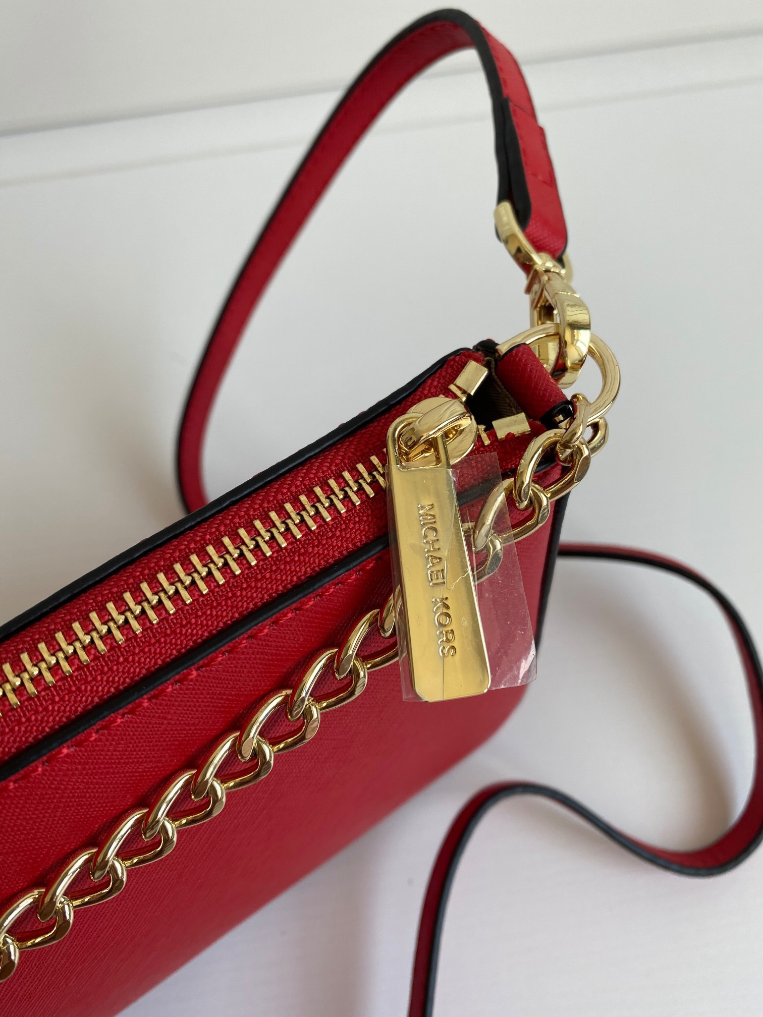 MICHEAL KORS SAFFIANO CROSSBODY BAG / MK Chain Pouchette Bag พร้อมส่ง 4 สี กระเป๋าสะพายข้าง ทรงสวย วัสดุหนัง SAFFIANO คุณภาพดี สวยอยู่ทรงแข็ง