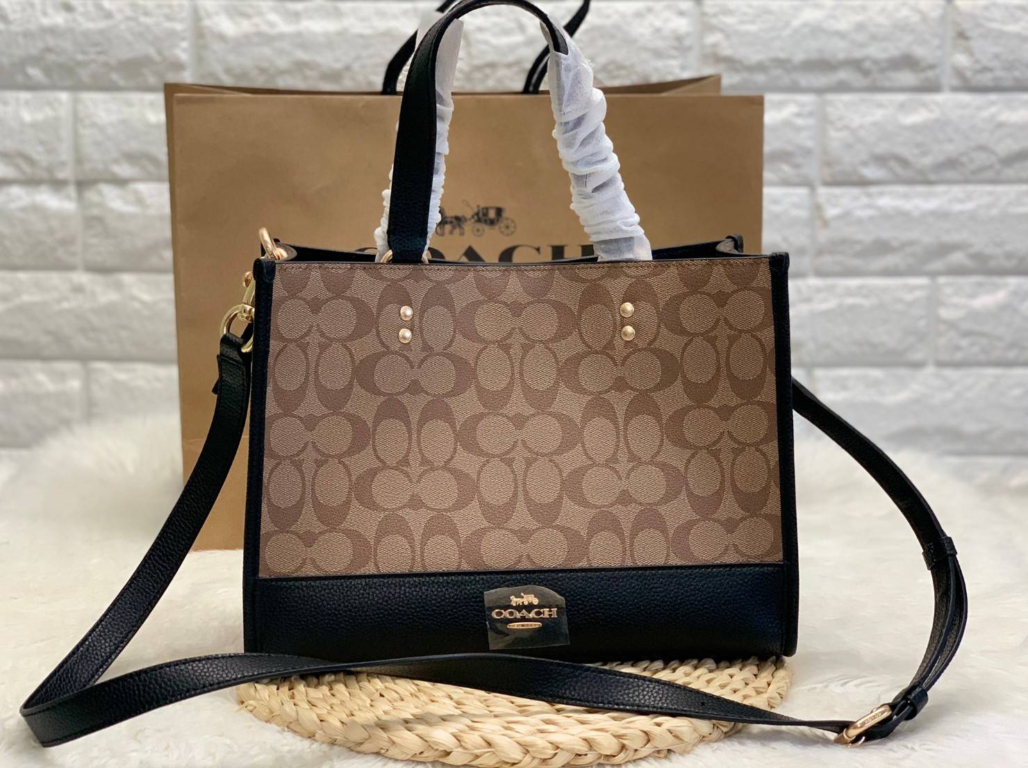 ของแท้ 100% COACH DEMPSEY CARRYALL IN SIGNATURE CANVAS ((1955))