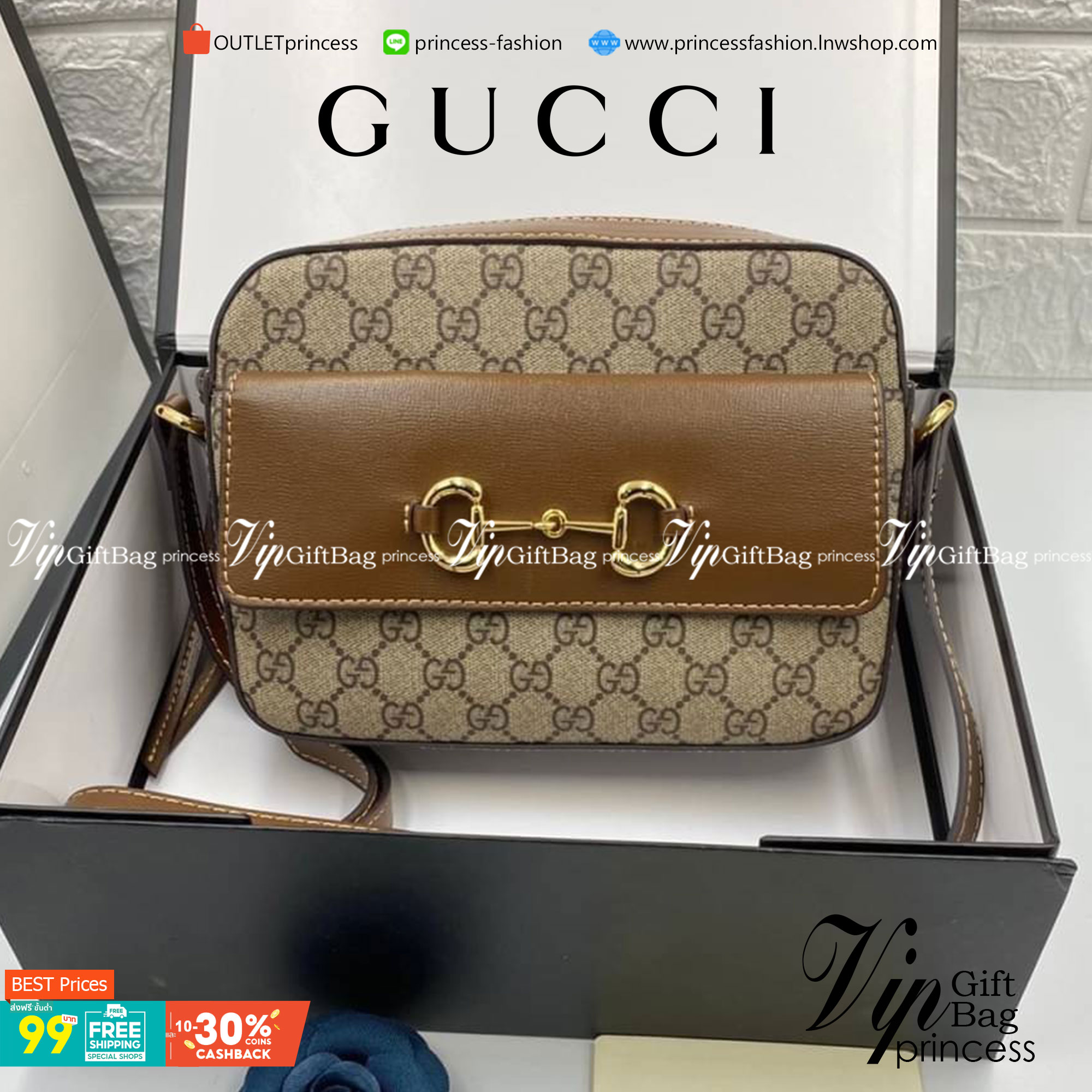 VIP 】Brown GUCCI Horsebit 1955 small color-block leather shoulder bag ด้วยรูปทรงกล่องอันคลาสสิกที่มาพร้อมรายละเอียดอันน่าค้นหา ดูหรูหรา สามารถใช้งานได้หลากหลายโอกาส เป็นเพื่อนคู่ใจในวันสบายๆ หรือออกงานเป็นทางการ ไม่ควรพลาดเลยค่ะ