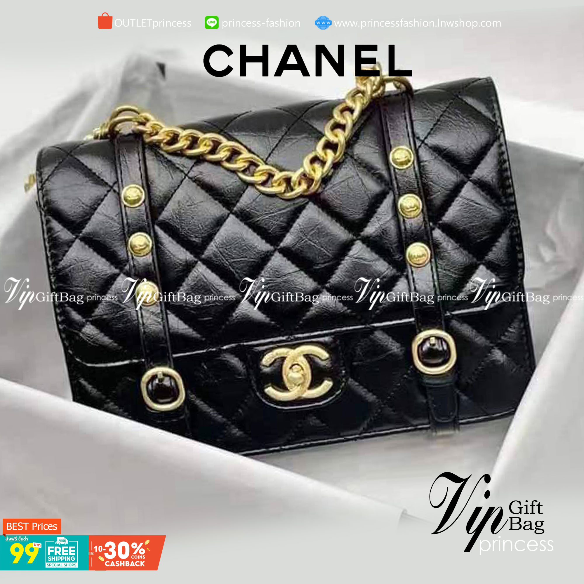 Chanel อเนกประสงค์ รุ่น Limited edition ลายตาราง ปักหมุดอะไหล่ทอง หนังแท้ น้ำหนักเบา มีช่องใส่ของจุกจิก เปิดปิดด้วยฝาปิดกระดุม มีช่องใส่บัตร ช่องซิป ช่องหลัง ใส่กระเป๋าสตางค์ใบยาว ได้ค่ะ ตัวจริงสวยมากๆถูกใจรีบจองนะคะ ใส่มือถือได้ทุกรุ่น สายสะพายโซ่+หนัง แ