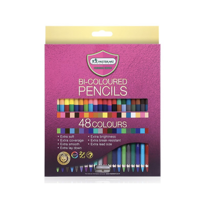 สีไม้ 2หัว 24แท่ง 48สี มาสเตอร์อาร์ต