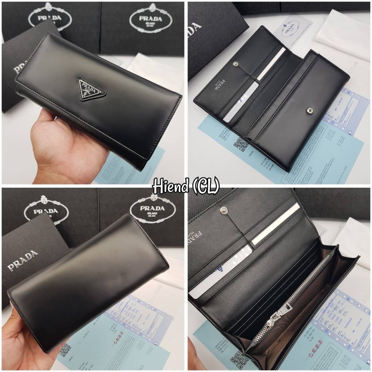 หนังแท้ Prada Long Wallet / Prada Wallet กระเป๋าสตางค์ใบยาว ใช้งานง่าย สวยหรู งานหนังแท้ทั้งใบ ภาพสินค้าถ่ายจากงานขายจริง ใช้งานต่างประเทศได้