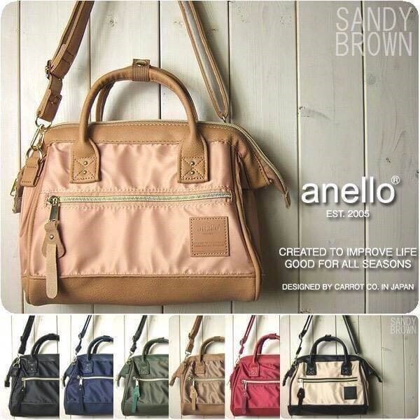 ANELLO NYLON 2 WAY MINI BOSTON BAG 2017 แบรนด์ฮิตติดลมบนในขณะนี้ กับคอลเลคชั่นใหม่เป็นรุ่นทรงShoulder bag วัสดุNYLON สลับกับ Pu น้ำหนักเบา กันน้ำได้ ช่องใหญ่เปิดปิดด้วยซิปคู่ ปากกระเป๋ามีโครงสะดวกใช้ ดูแลรักษาง่าย ตัวจริงน่าใช้ทุกสีเลยคะ เป็นรุ่นใหม่อีกรุ