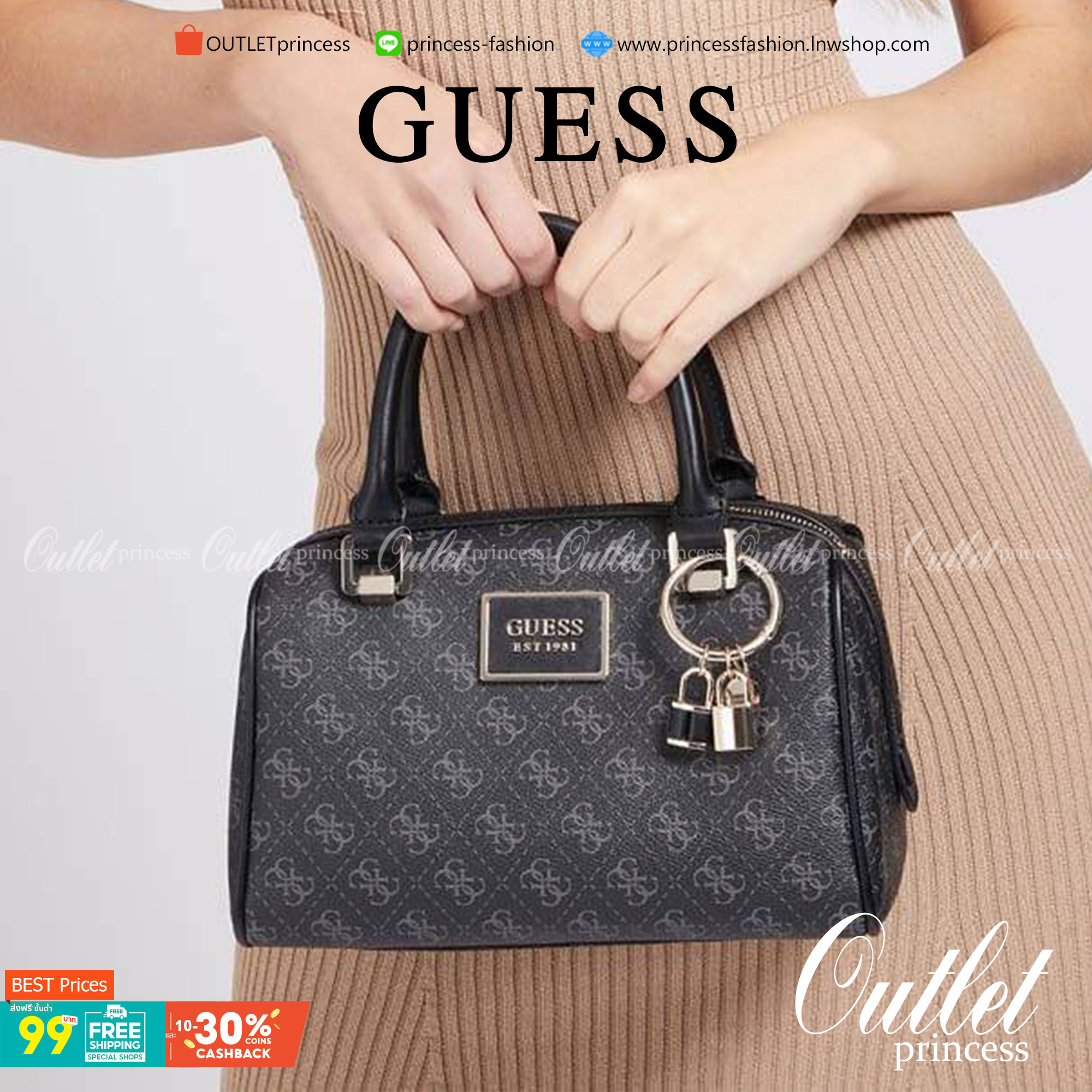 Guess Handbag with Small Shoulder Strap Tyren SG796605 New collection!! Guess ทรงหมอน ขนาดเล็ก ลายซิกเนเจอร์แบรนด์ ทรงหมอนยอดฮิต มีให้เลือก 5 สี สีสวยคลาสสิก เข้ากับง่ายกับทุกชุด ปิด/เปิด ด้วยซิป ภายในโล่งกว้าง แยกเป็นสัดส่วนใช้งาน ซับในตราแบรนด์ ใส่กระเป