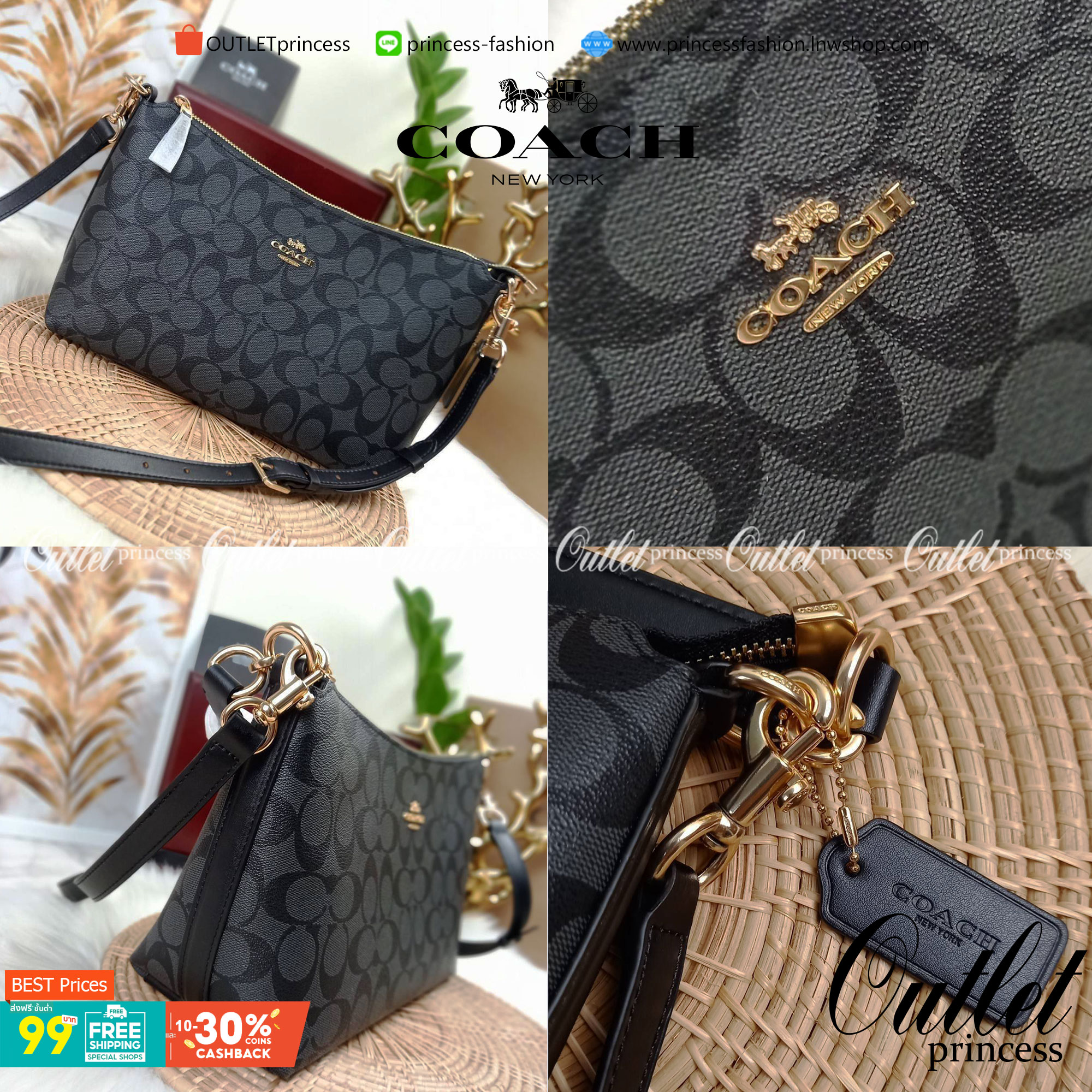 COACH LEWIS SHOULDER BAG IN SIGNATURE CANVAS (COACH F85696)🌺พอชใบใหญ่ ใส่ของได้จุใจ มีสายให้ 2 สาย อะไหล่สีทอง หรูหรา คลาสสิค สายยาวถอดได้ ปรับได้ ช่องด้านใน กว้างมากๆ ใช้ได้ทุกโอกาสจริงๆ แนะนำ ไม่ควรพลาดจ้า