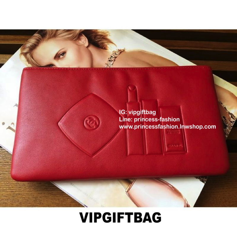 Vip Gift Premium Gift พรีเมี่ยมกิ๊ฟ แท้💯 ::: กระเป๋า Chanel Make up Pouch with original box สวยหรูมากค่ารุ่นนี้ หนัง PU นุ่ม มาพร้อมกล่องเลยค่า