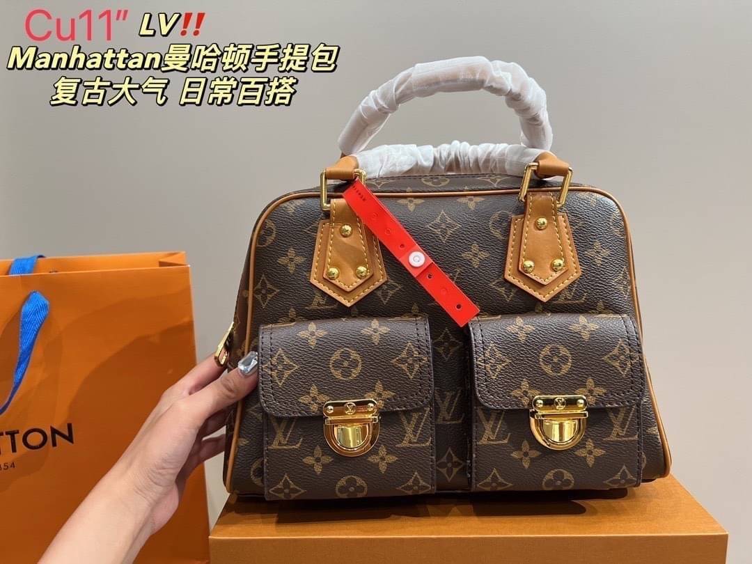 LV Manhattan Pm Monogram Handbag กระเป๋าถือทรงผู้ดี คลาสสิค สวยหรู ไซส์กำลังสวย ราคาแสนดี อัพเกรดลุคคุณนายคุณหนูแล้วหนึ่งกับไอเท็มนี้จ้า