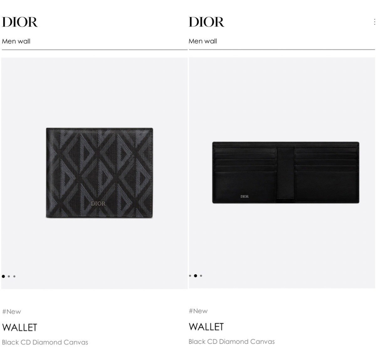 DIOR Wallet CD Diamond Canvas กระเป๋าสตางค์ใบสั้น พร้อมส่งที่ไทย ภาพสินค้าถ่ายจากงานขายจริง ใช้งานต่างประเทศได้