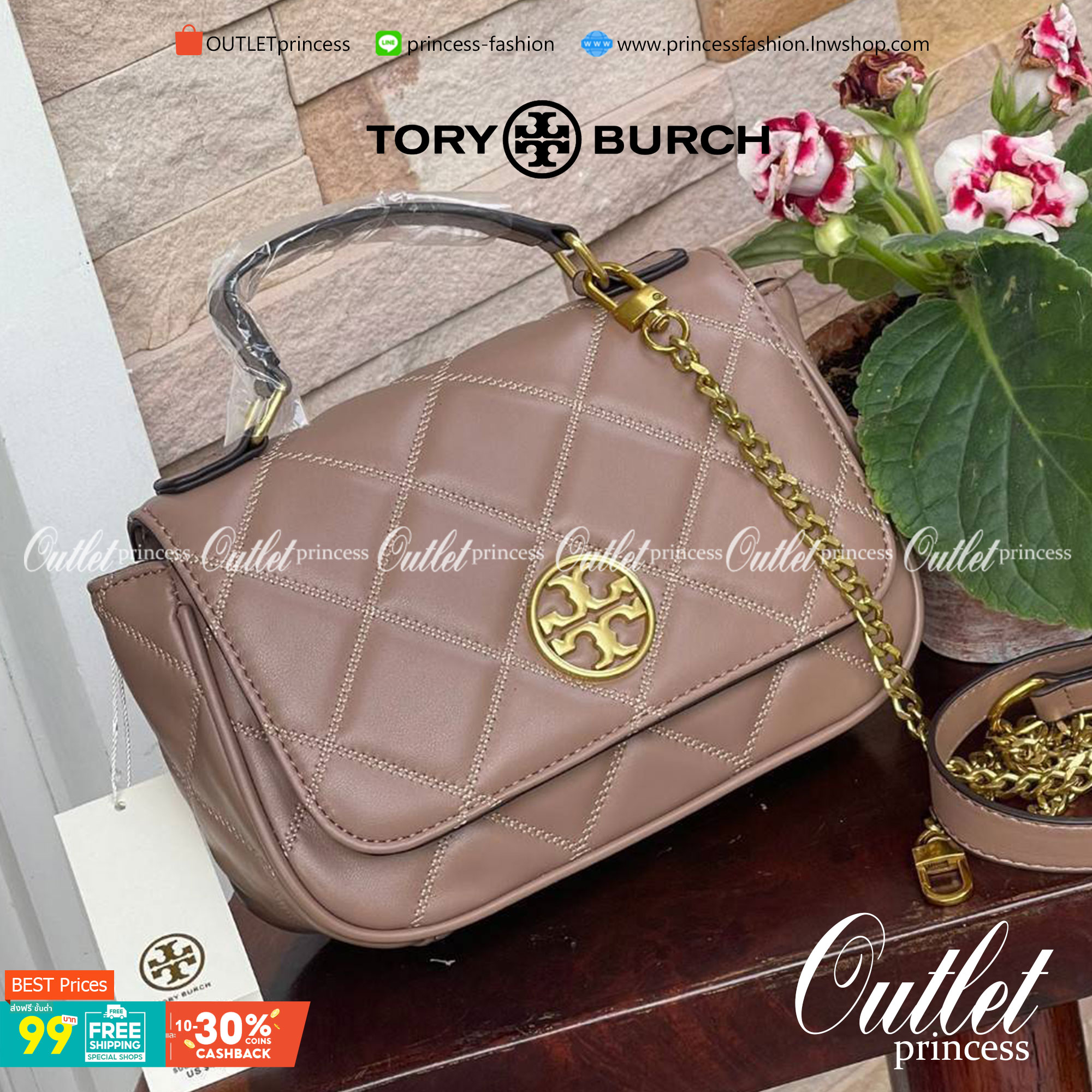 Tory burch crossbody and mini top handle Bag กระเป๋าถือที่มีดีไซน์แสนจะธรรมดาแต่ให้ลุดสุดชิด โดยลวดลายการเดินด้ายกระเป๋าที่มีรสนิยมดูแล้วคลาสสิค ตัวกระดุมของกระเป๋าเปิด-ปิดได้ง่าย หนังมีความนิ่ม จะถือก็ให้ความเก๋ได้อีกแบบ เหมาะกับการไปเที่ยวทั้งในวันสบาย