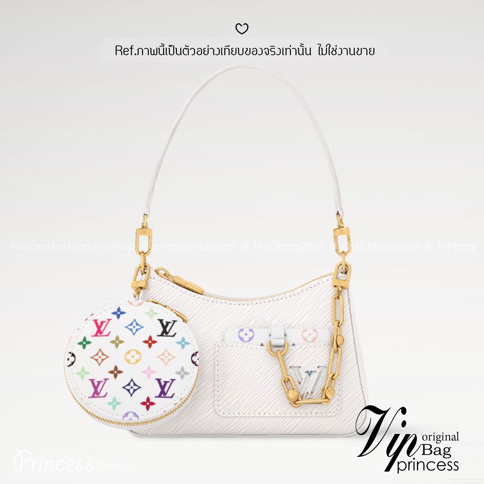 ORI หนังแท้ | LV x TM Marellini bag กระเป๋าสะพายหนัง Epi ตกแต่งดีเทล Monogram Multicolor โดดเด่นด้วยดีไซน์ที่ผสานความสง่างามและความทันสมัย เรียบหรู ถือออกงานได้สบายๆ