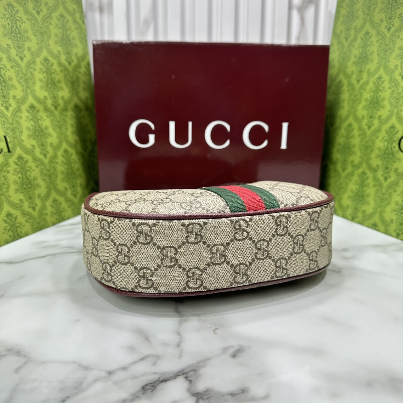 ORI หนังแท้ | Gucci Ophidia small shoulder bag / Gucci Hobo Bag กระเป๋าสะพายทรงโฮโบรูปพระจันทร์ มอบชีวิตชีวาให้กับมรดกของแบรนด์ด้วยแถบ Web