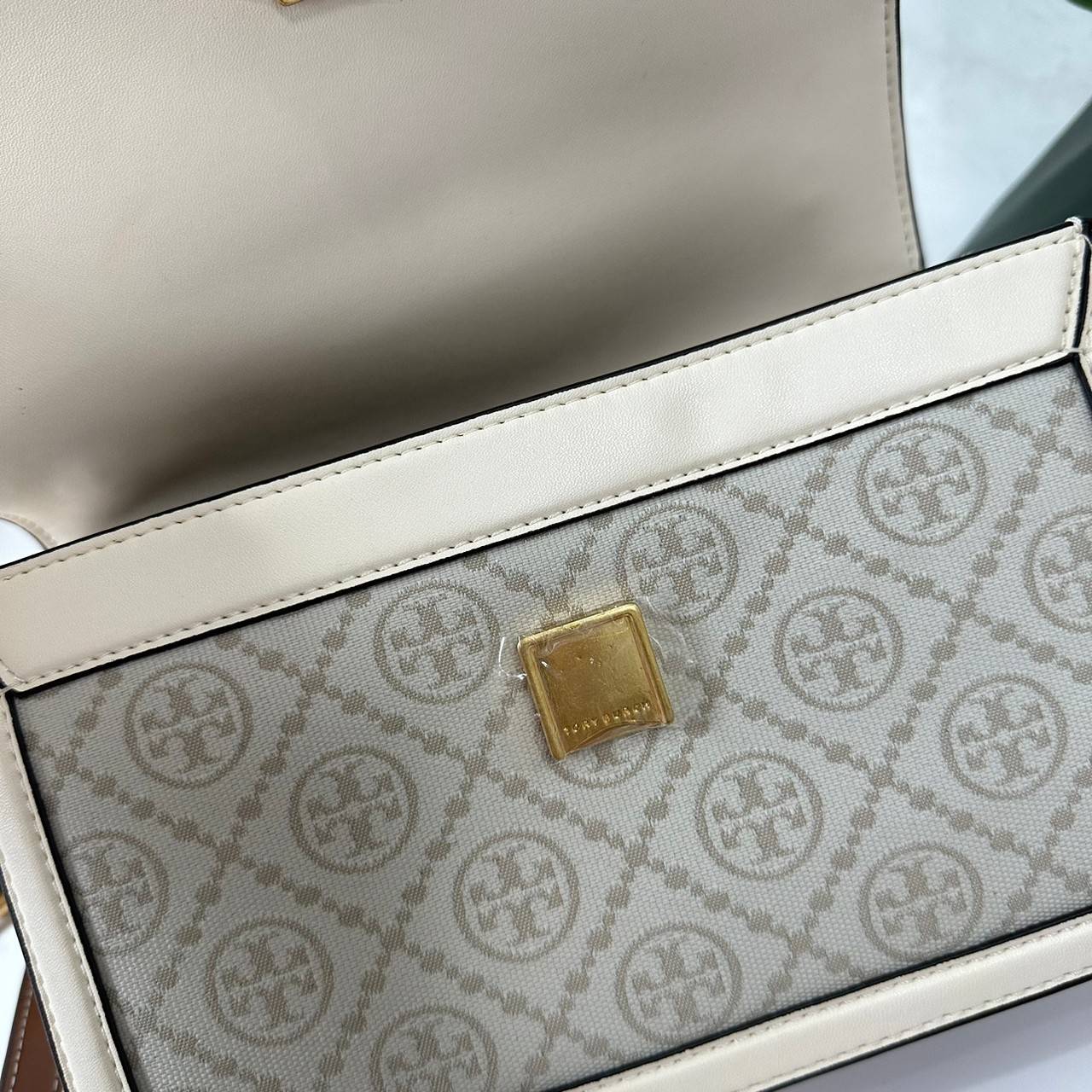Tory Burch Small T Monogram Shoulder Bag กระเป๋าสะพายรูปทรงยอดนิยม เกรดท็อปออริ เกรดดีสุด สลับแท้ 1:1 ใช้ต่างประเทศได้