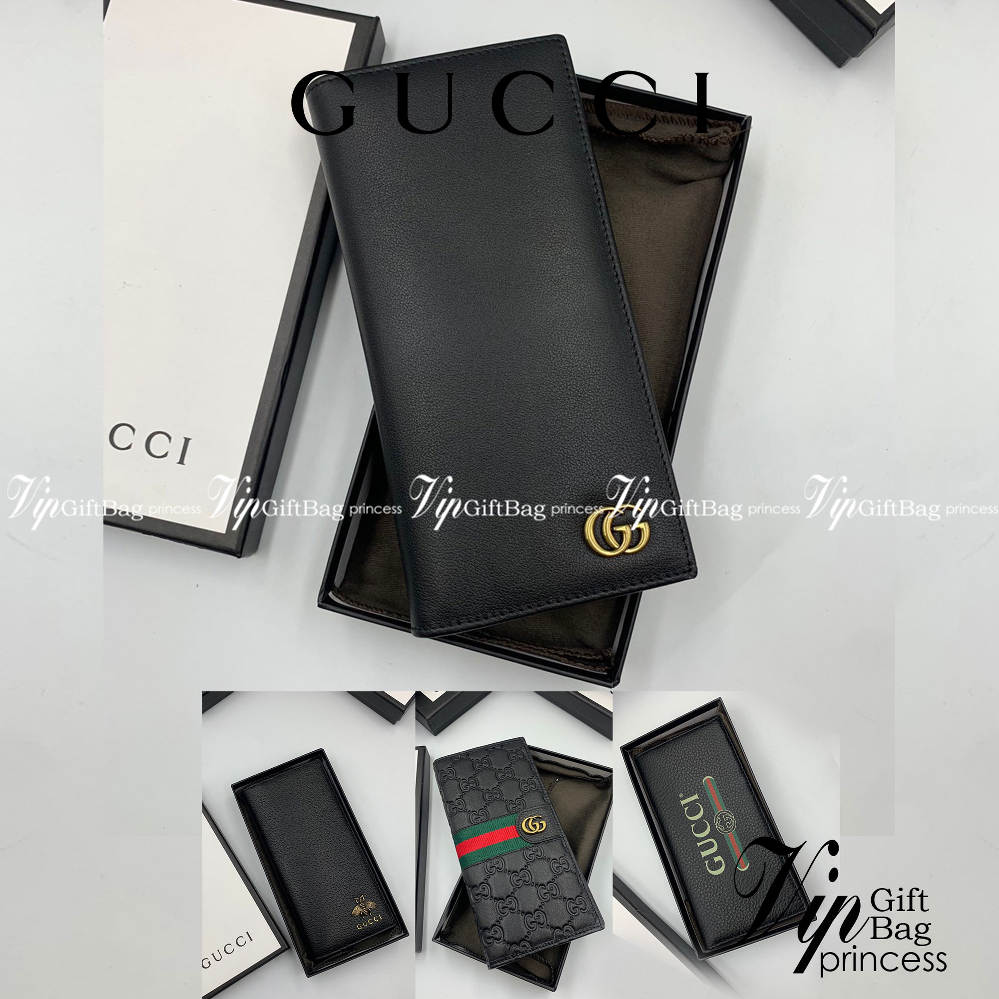 GUCCI MEN WALLET / GUCCI LONG WALLET / GUCCI WALLET กระเป๋าสตางค์ใบยาวผู้ชาย งานหนังแท้ ผสมผสานความสง่างามและคลาสสิกที่เข้ากับยุคสมัย ด้านหน้าโดดเด่นด้วยซิกเนเจอร์แบรนด์ เป็นอีกหนึ่งรุ่นที่ดาราเชเลปใช้กันเยอะมาก พร้อมส่งที่ไทย ภาพสินค้าถ่ายจากงานขายจริง ใ