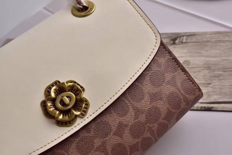 Coach Parker In Signature Canvas With Tea Rose