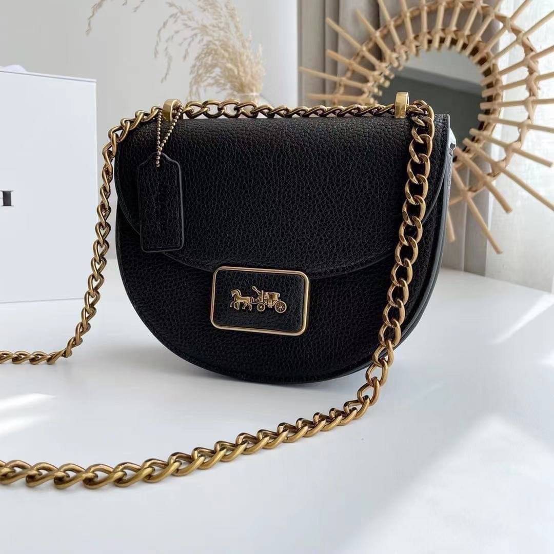 COACH ALIE SADDLE BAG : BLACK