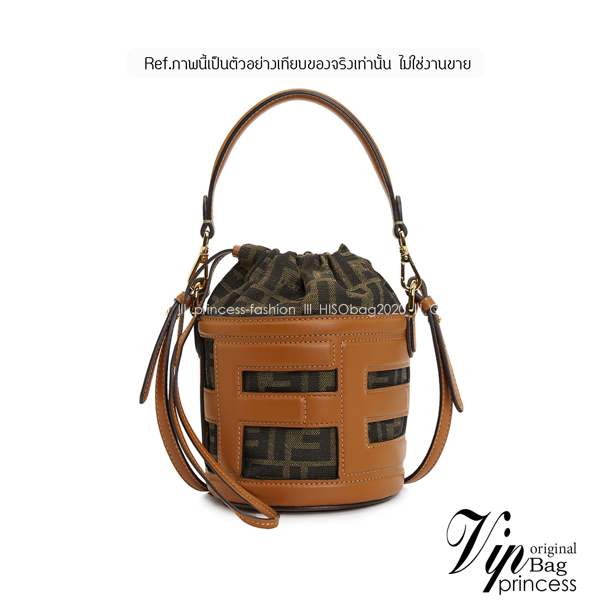 พร้อมส่ง 2 สี FENDI Step Out canvas bucket bag MINI 13cm กระเป๋าสะพายทรงบัคเก็ต ไซส์มินิ เกรดออริ สลับแท้ 1:1 ใช้ต่างประเทศได้