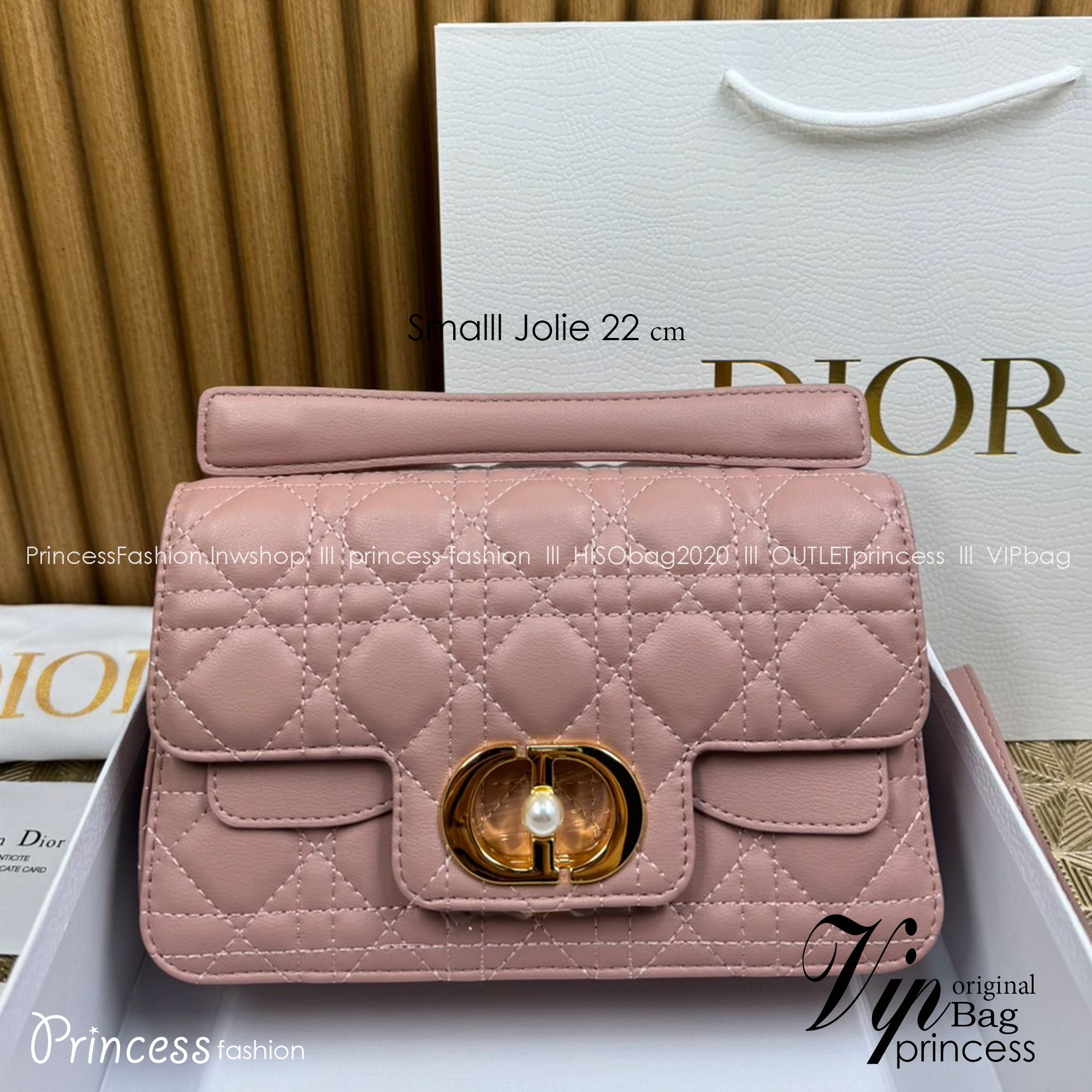 พร้อมส่ง 6 สี Small Dior Jolie Top Handle Bag 22cm กระเป๋าสะพาย เกรดออริ สลับแท้ 1:1 ใช้ต่างประเทศได้