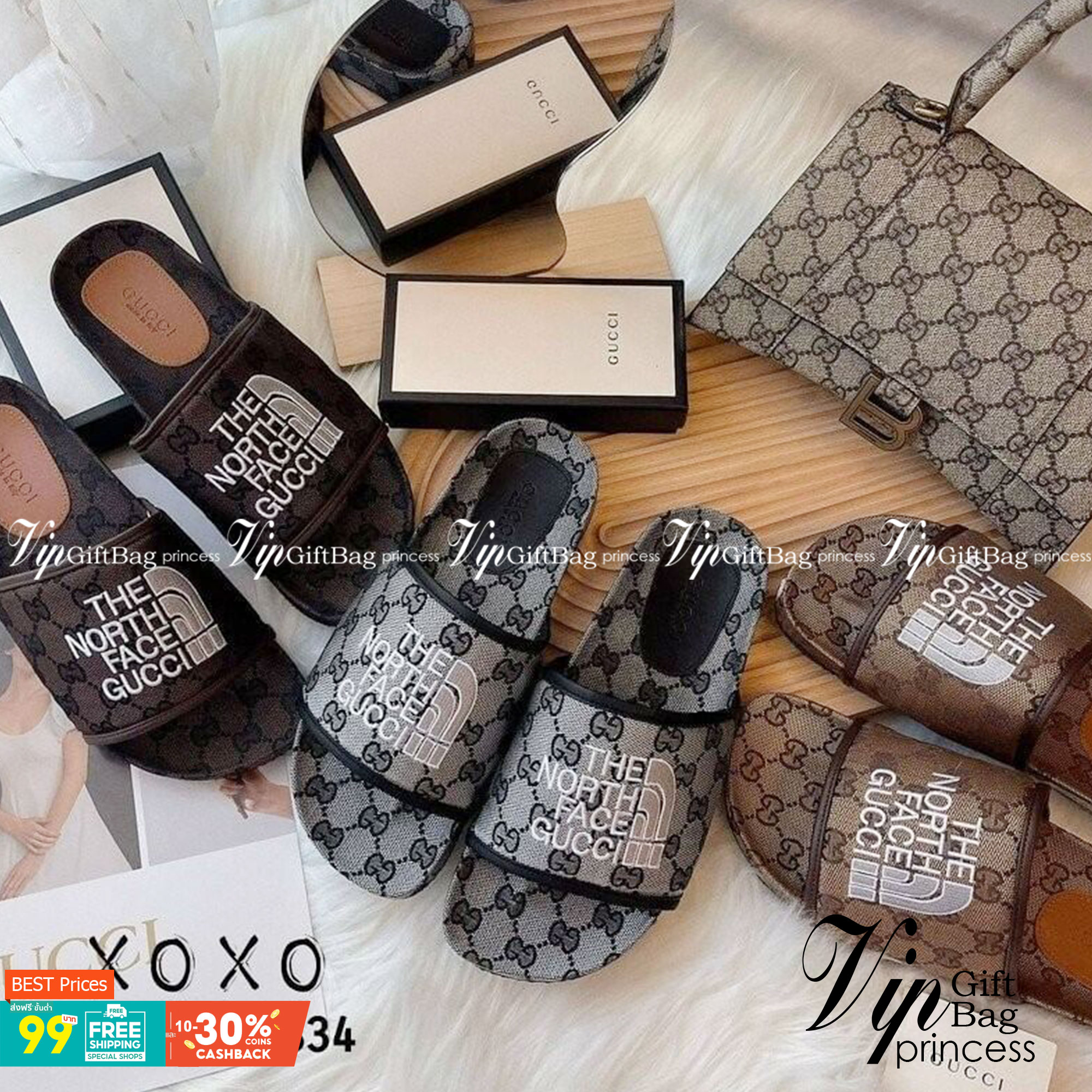 Gucci Sandals แตะงานสวม สวย ดูแพงเกินราคา ตัวใหม่ล่าสุด ชนช้อป แอดบอกเลยงานนี้ต้องมี วัสดุผ้าลาบแบรยด์ ด้านหน้างานปัก รุ่นคอลเลคชั่นใหม่ ด้านในรองฟองน้ำนุ่ม พื้นร่องบุ๋ม กระชับเท้า น้ำหนักเบา แมทส์ชุดง่าย