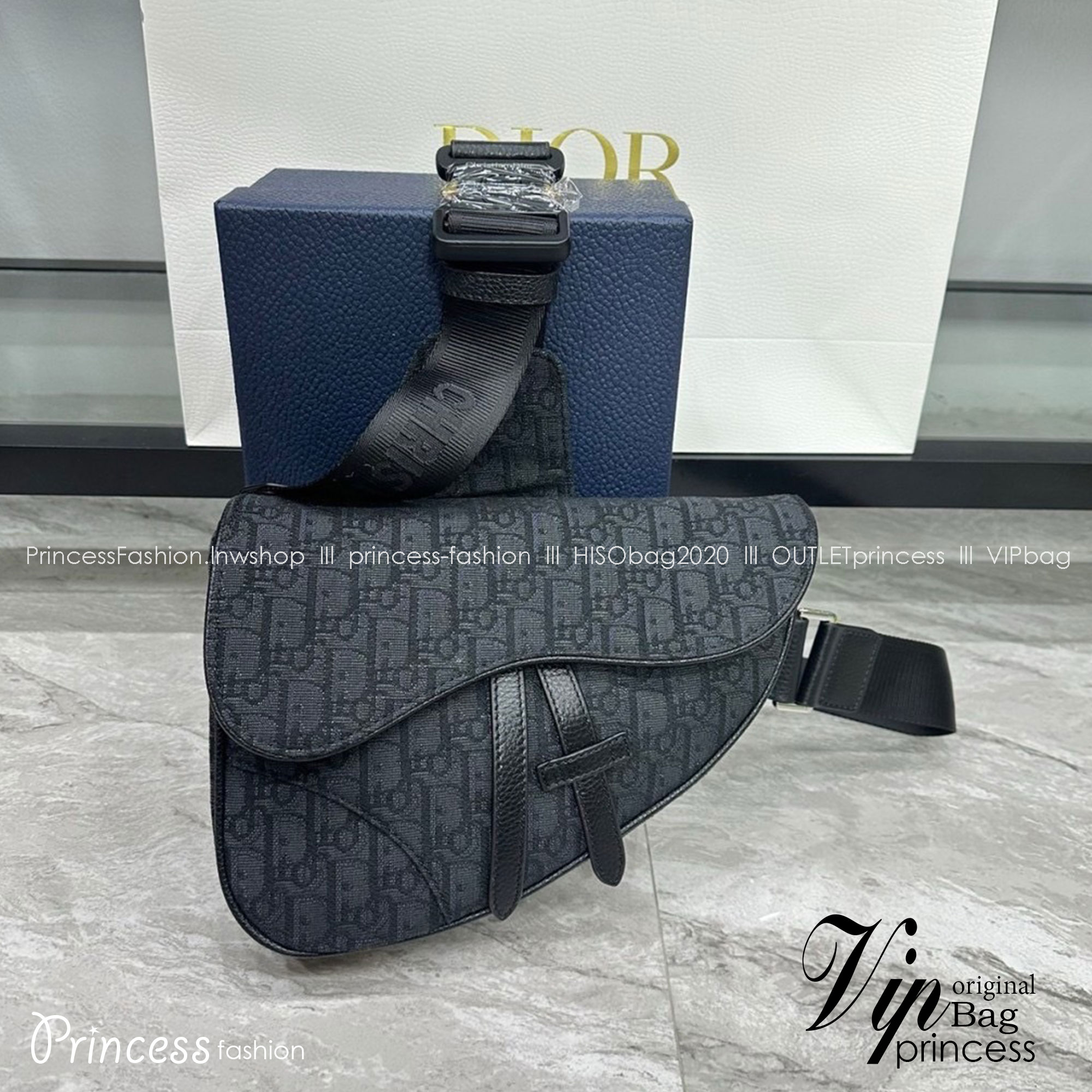 พร้อมส่ง 2 สี DIOR Saddle Bag Black Dior Oblique Jacquard กระเป๋าคาดอกดิออร์ เกรดออริ สลับแท้ 1:1 ใช้ต่างประเทศได้
