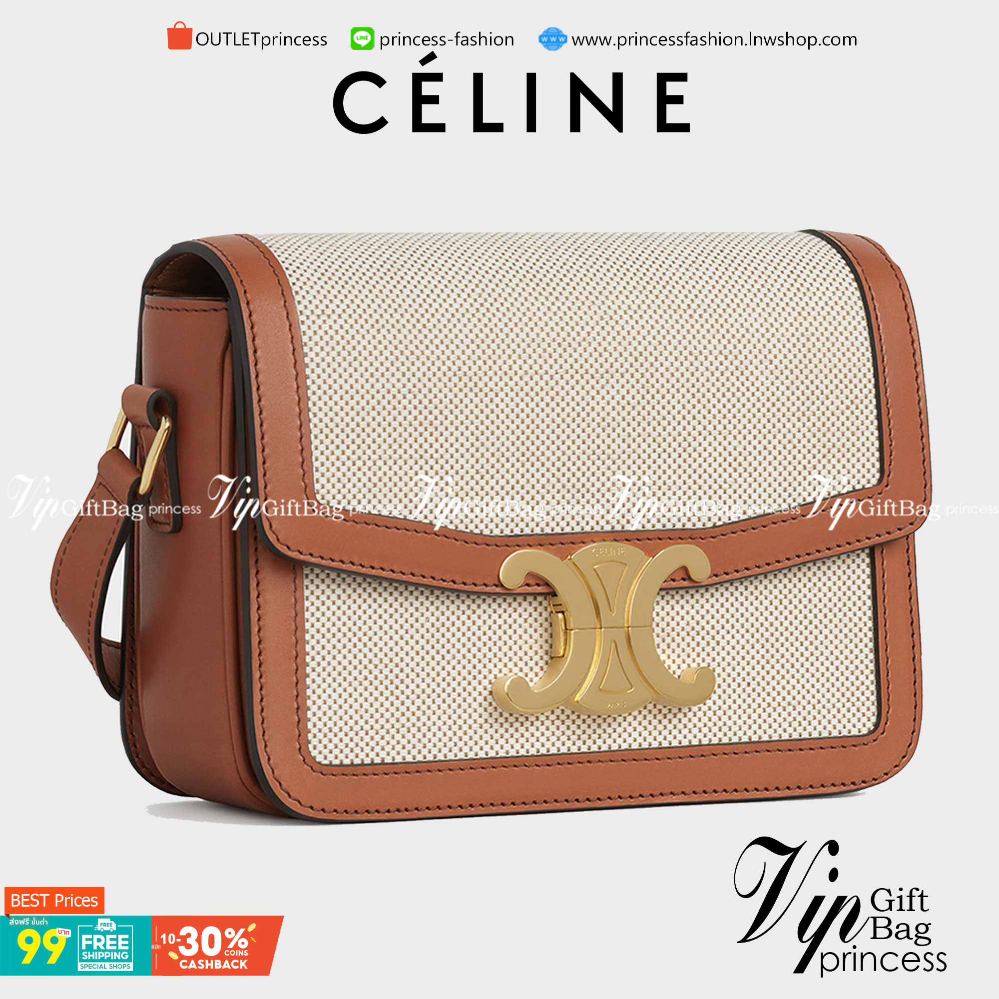 พร้อมส่งรุ่นขายดี!! CELINE CROSSBODY VIP GIFT WITH PURCHASE GWP กระเป๋าพรีเมี่ยมกิ๊ฟ Limited จาก PARFUME DUTYFREE COUNTER สวยอยู่ทรงเปิดปิดด้วยตัวล้อคด้านหน้า ภายในมีช่องใส่ของหลัก พร้อมช่องซิป ใส่กระเป๋าสตางค์กลาง + มือถือได้ ทรงนี้กำลังมาแรงมาก แมชต์ลุค