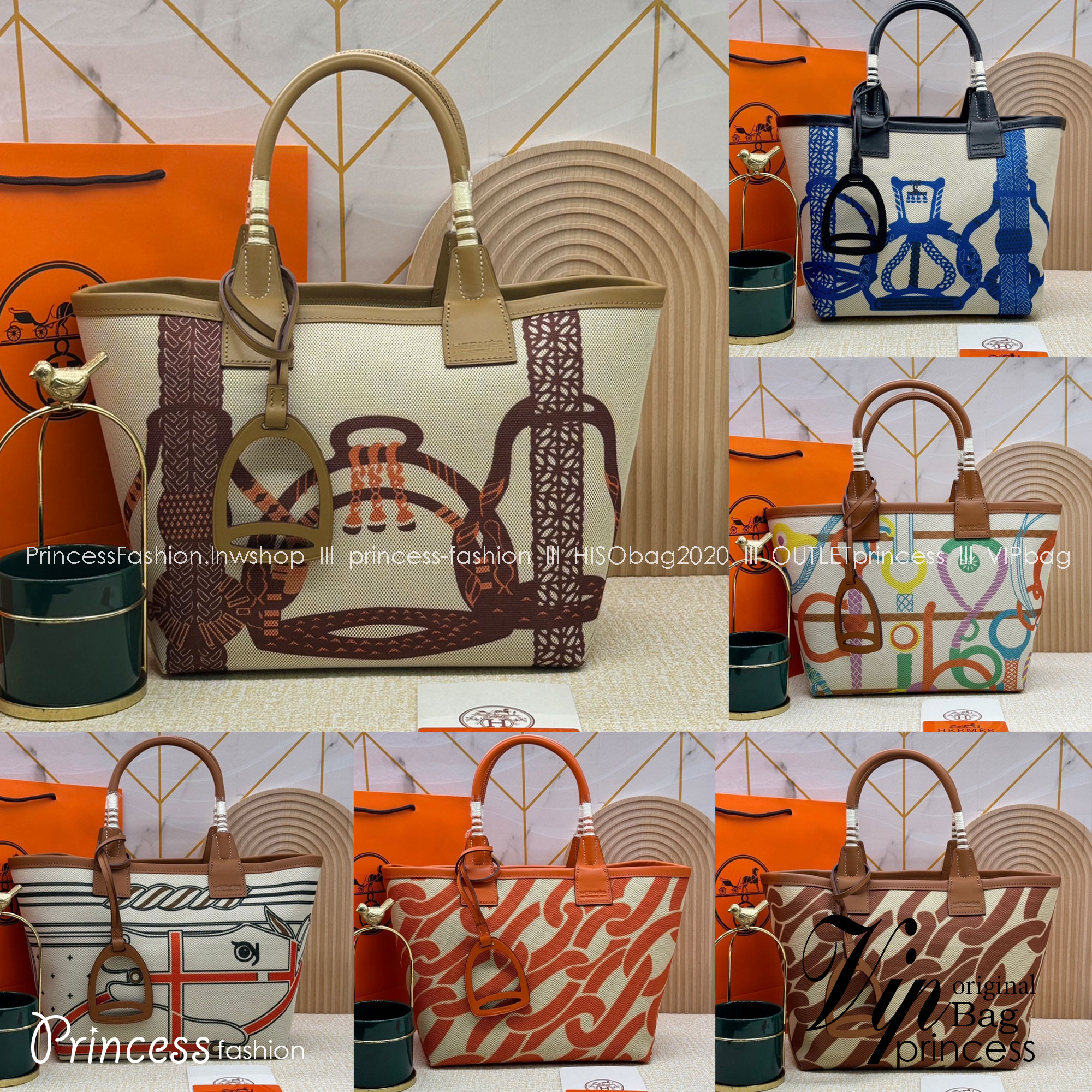 HERMES Steeple Tote Bag / H Steeple canvas tote bag 30cm กระเป๋าทรงโท้ทแคนวาสอย่างดี พิมพ์ลายคมชัด ลายใหม่สวยหรู เกรดออริ สลับแท้