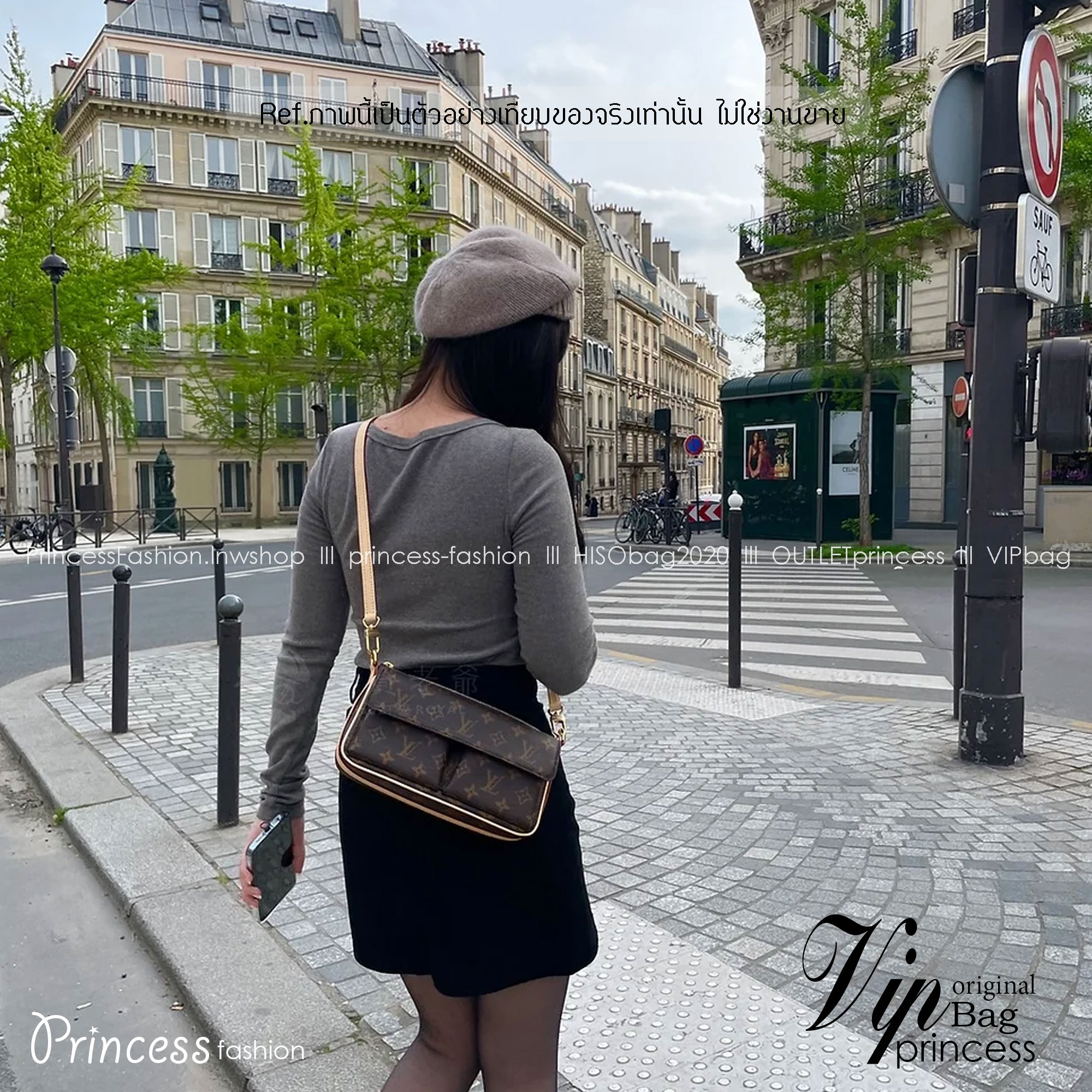 ORI หนังแท้ | LV Vivacite bag Monogram canvas กระเป๋าสะพายดีไซน์วินเทจ Monogram แคนวาส ไอเท็มขนาดเล็กใช้งานสะดวกมีช่องกระเป๋าทั้งด้านในและด้านนอกเหมาะเป็นเพื่อนคู่ใจประจำวัน