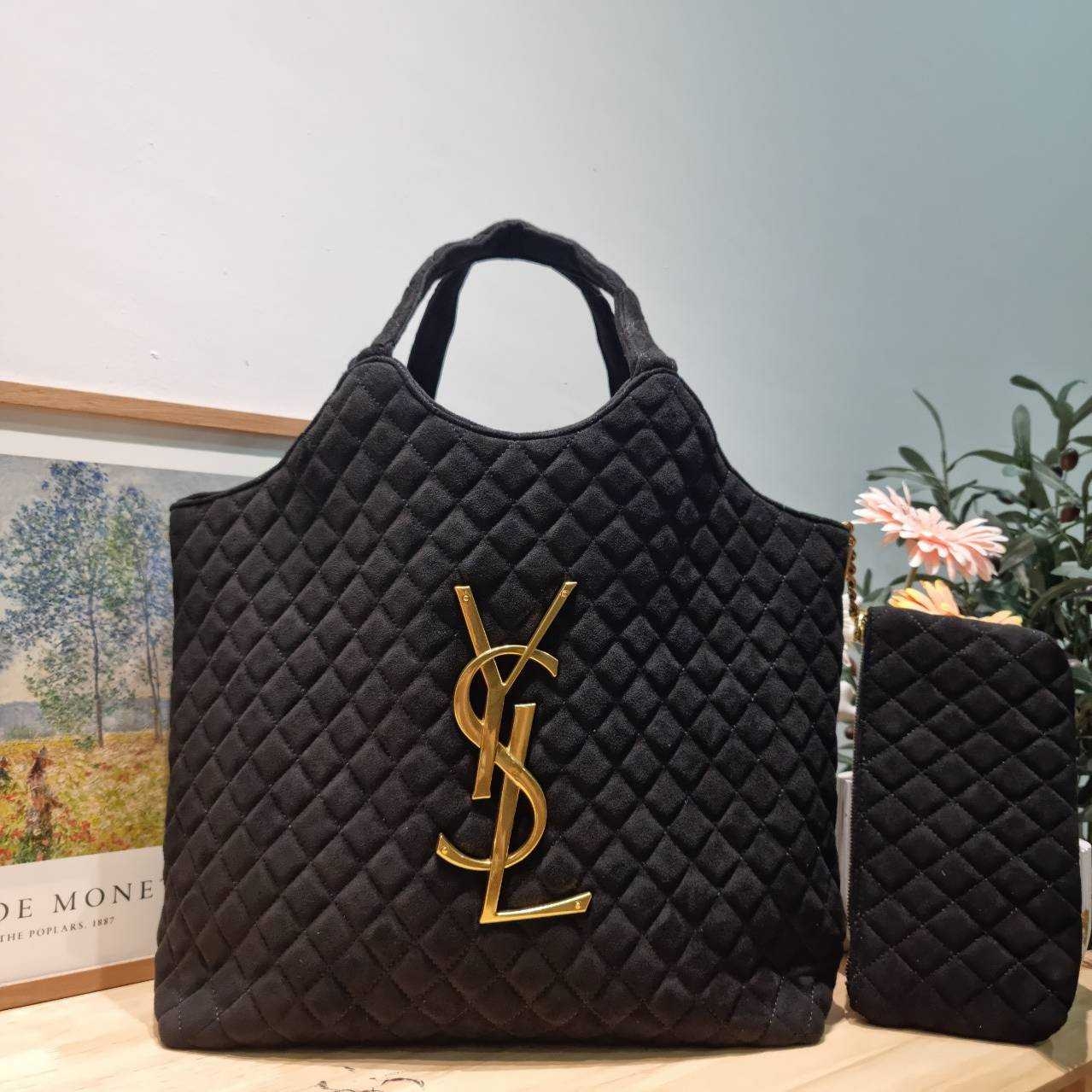 YSL ICARE MAXI SHOPPING BAG / YSL tote bag กระเป๋าใบใหญ่ทรงโท้ท รุ่นผ้ากำมะหยี่ เกรดออริ 1:1