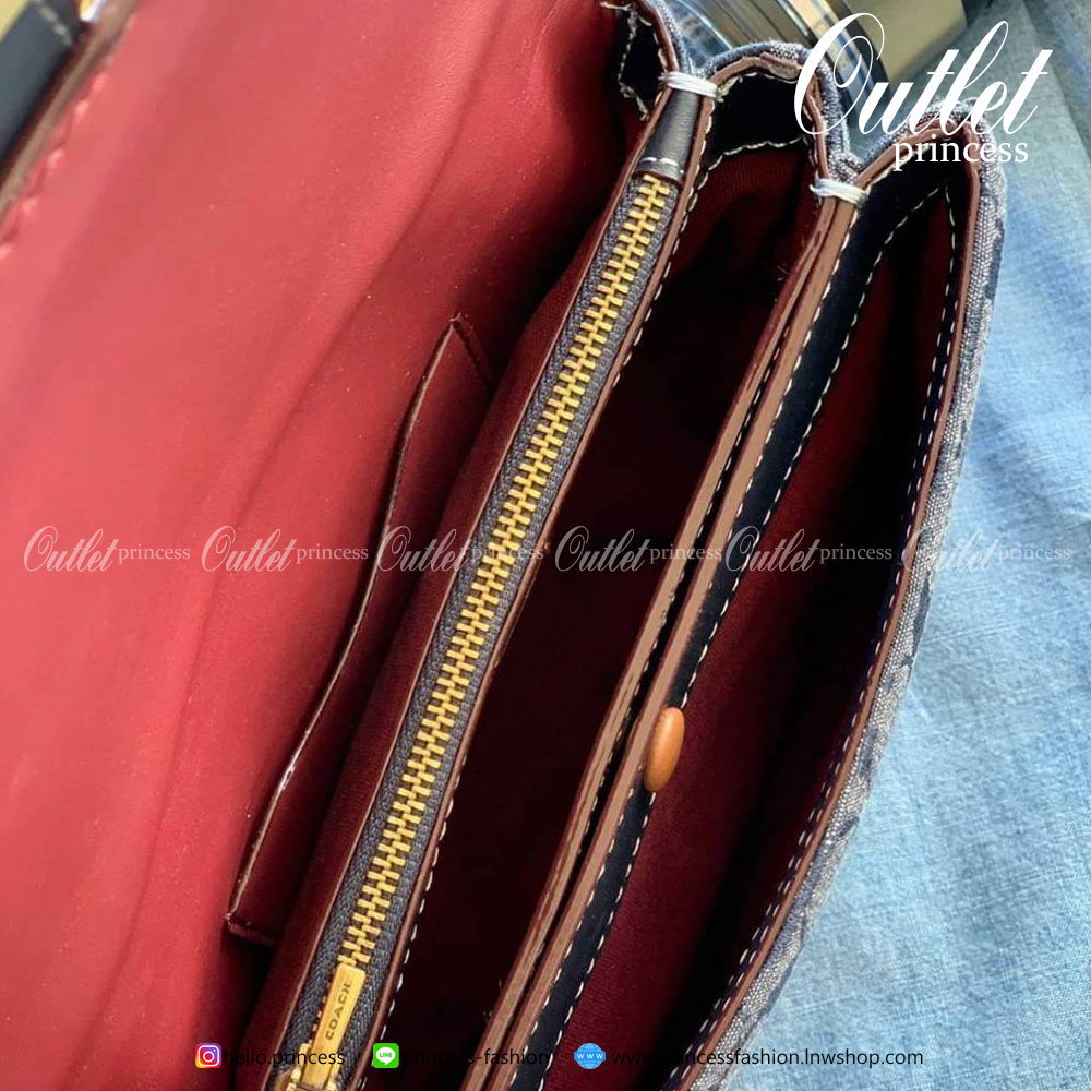 COACH RILEY TOP HANDLE 22 IN SIGNATURE CHAMBRAY