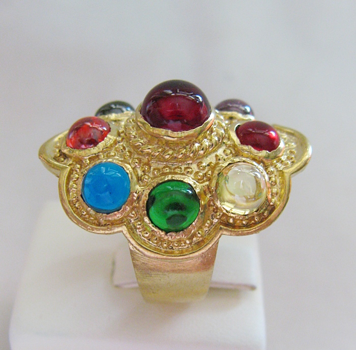 สินค้าหมดค่ะ แหวนพลอยมณีใต้น้ำ(เพชรพญานาค)นพเก้าเนื้อทองเหลือง(ทุกราศี)เบอร์7ค่ะ